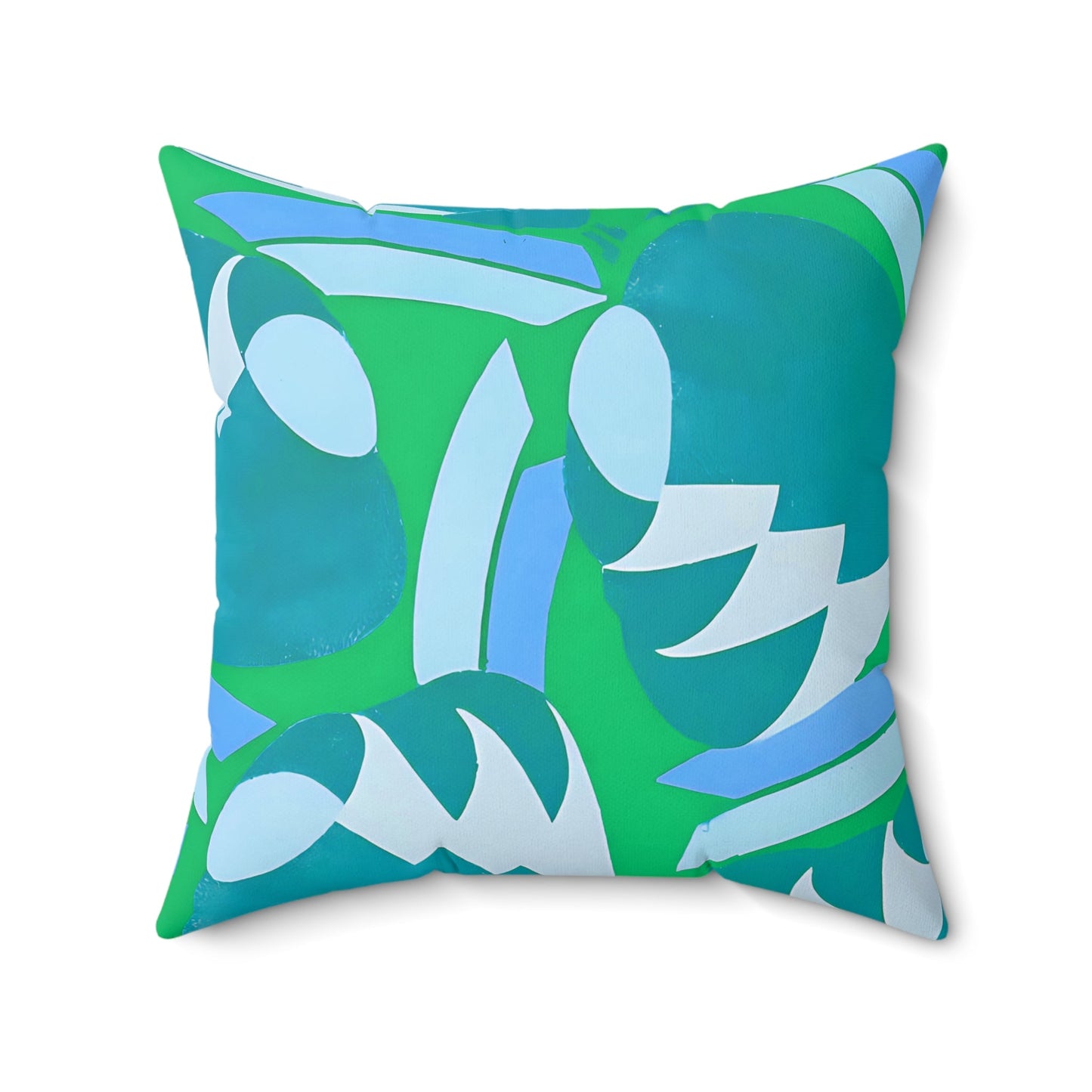 Art Deco Prismes Abstract Blue and Green Pastel Aesthetic Throw Pillow - POP DECO