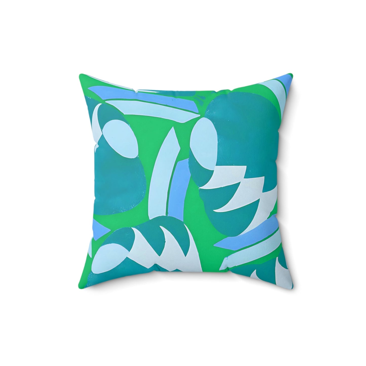 Art Deco Prismes Abstract Blue and Green Pastel Aesthetic Throw Pillow - POP DECO