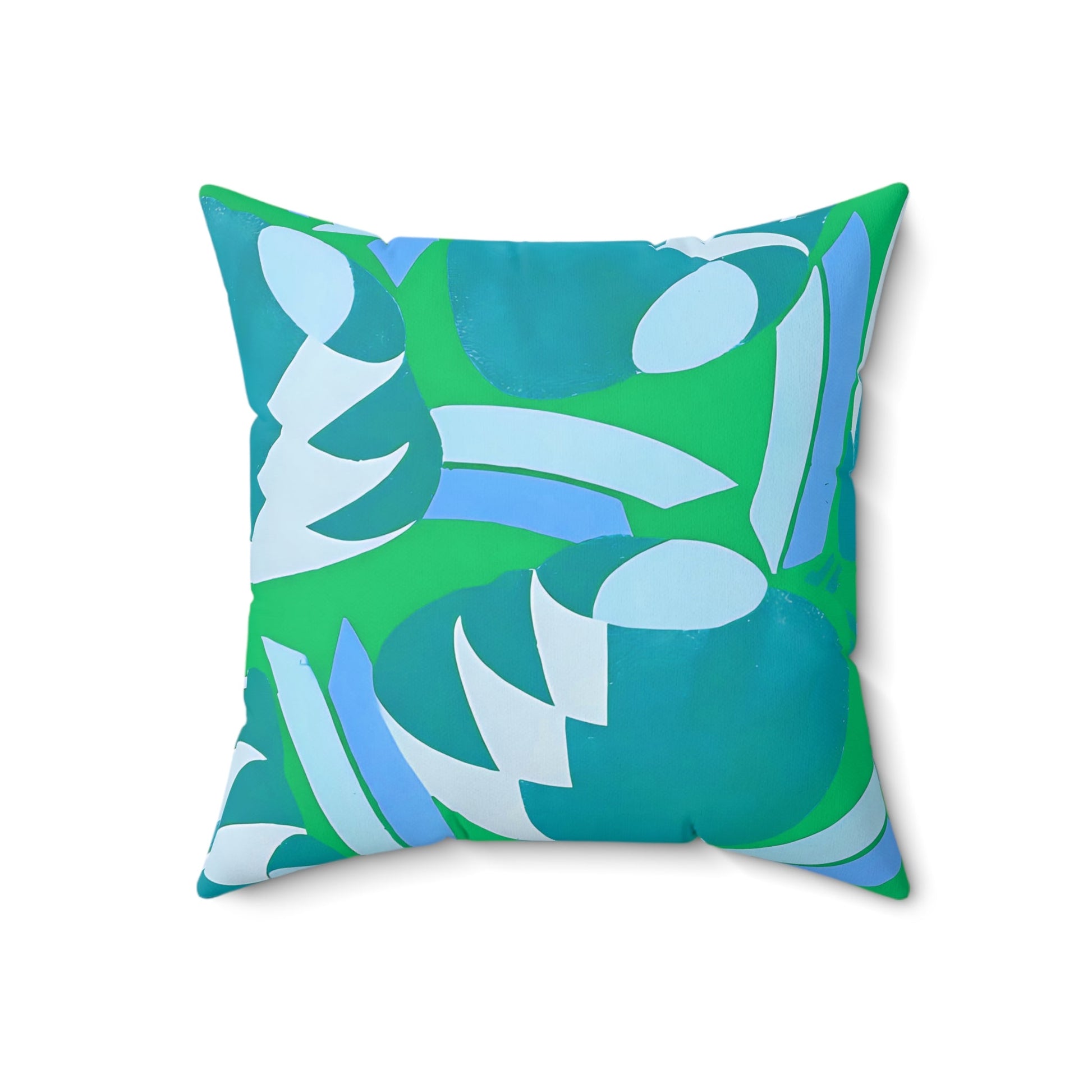 Art Deco Prismes Abstract Blue and Green Pastel Aesthetic Throw Pillow - POP DECO