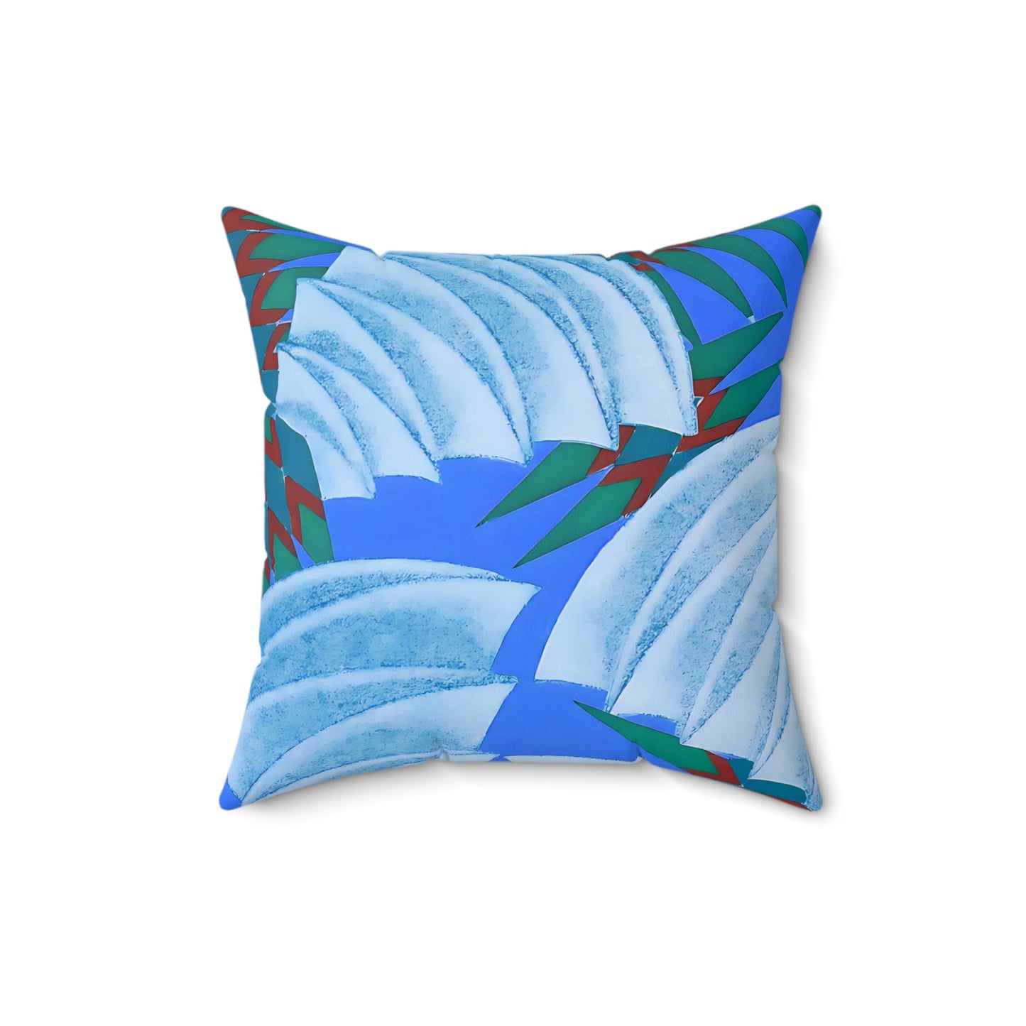 Art Deco Prismes Abstract Blue Throw Pillow - POP DECO