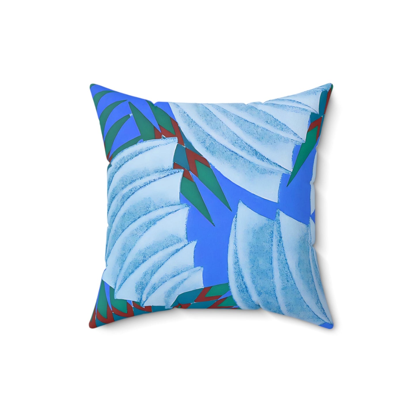 Art Deco Prismes Abstract Blue Throw Pillow - POP DECO