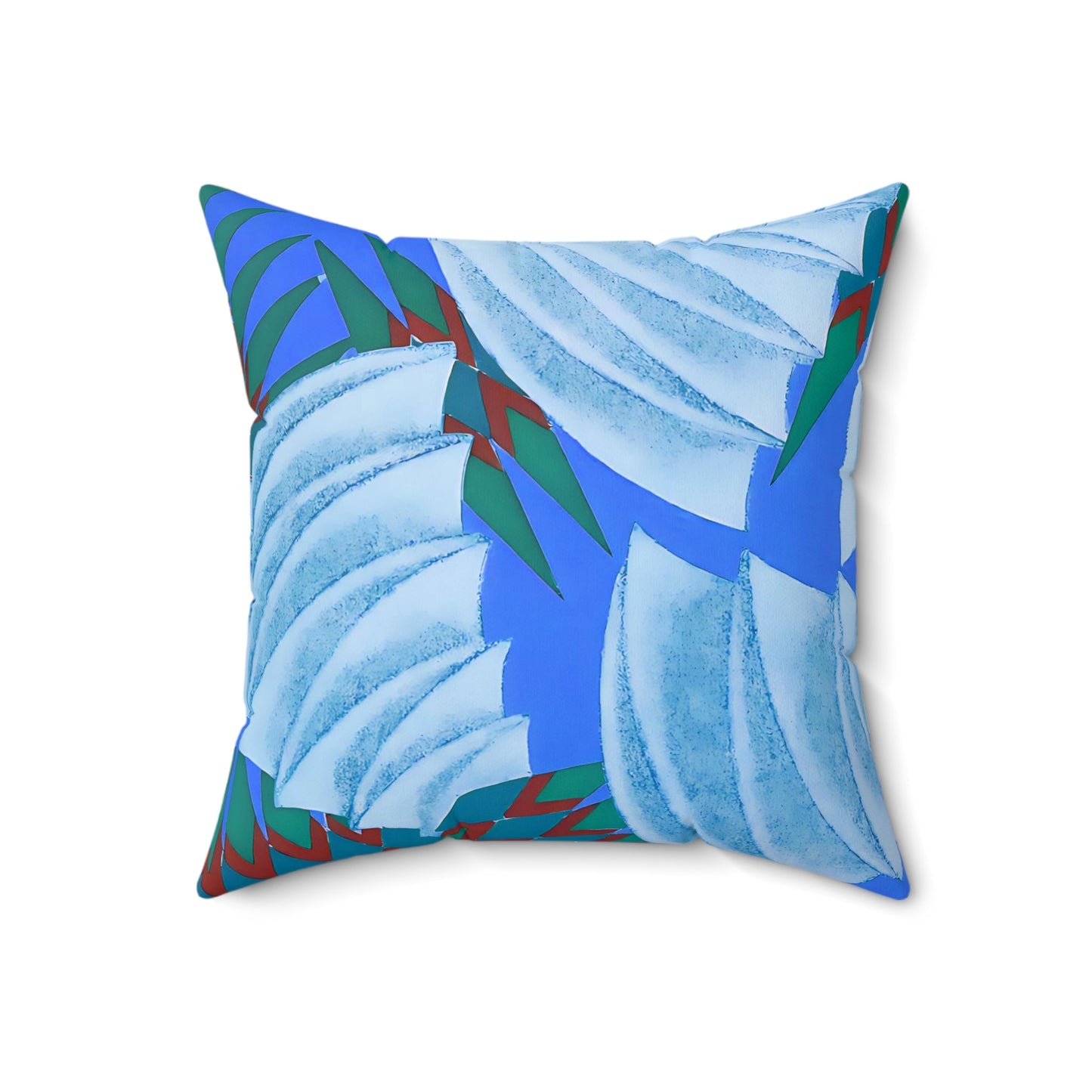 Art Deco Prismes Abstract Blue Throw Pillow - POP DECO