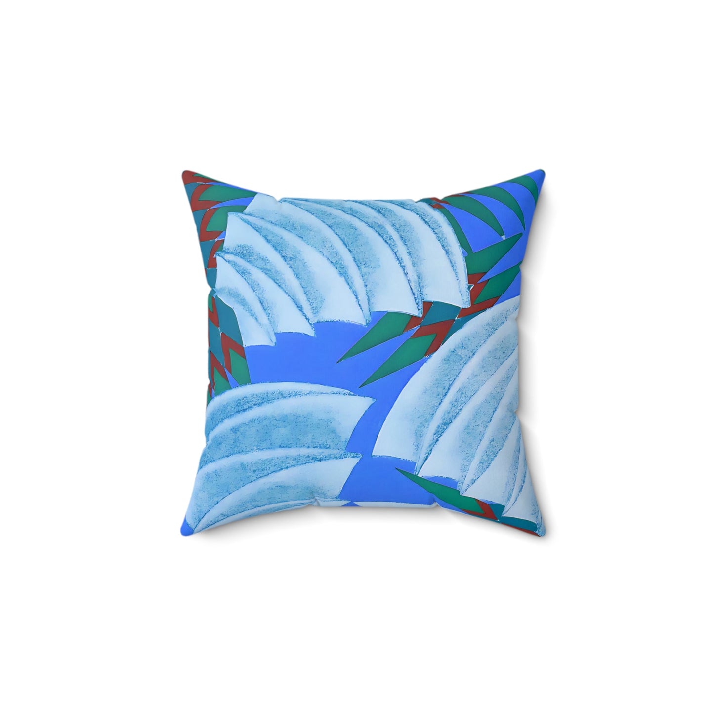 Art Deco Prismes Abstract Blue Throw Pillow - POP DECO