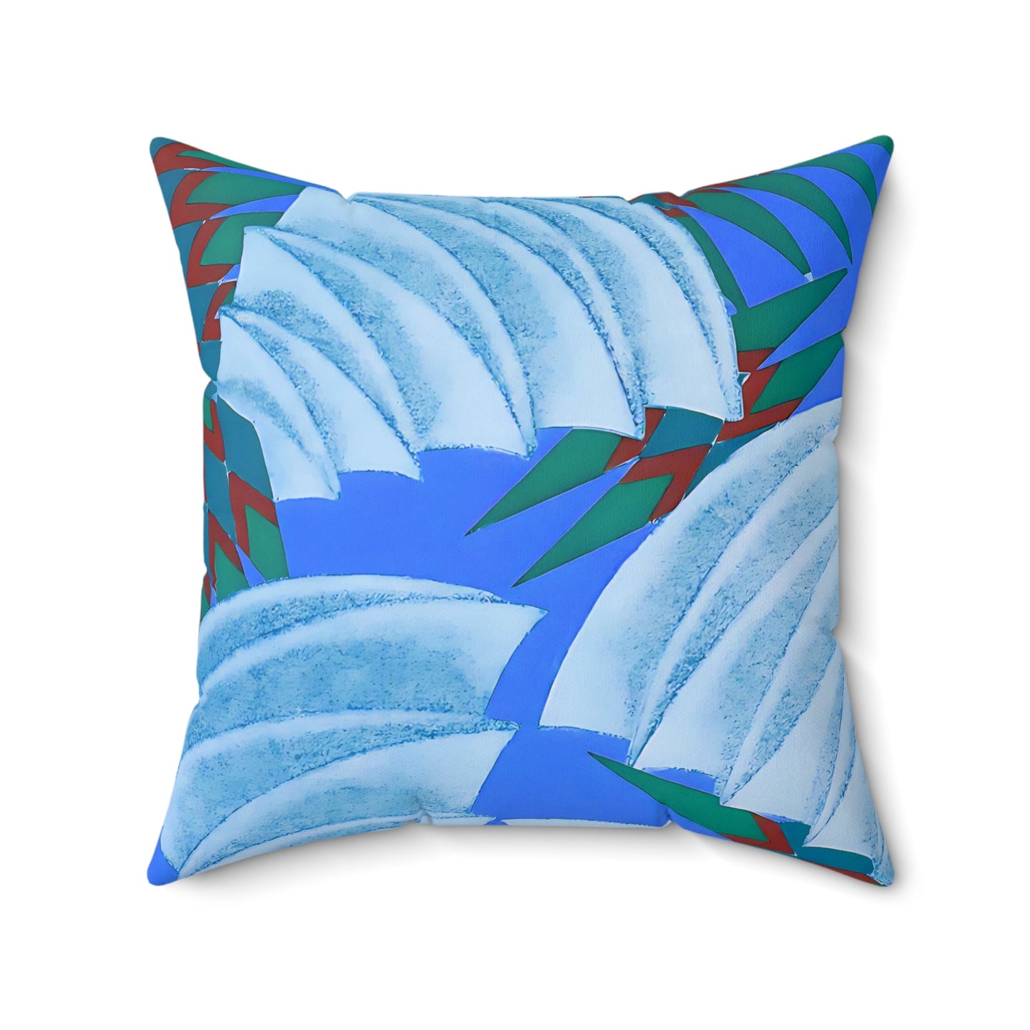 Art Deco Prismes Abstract Blue Throw Pillow - POP DECO