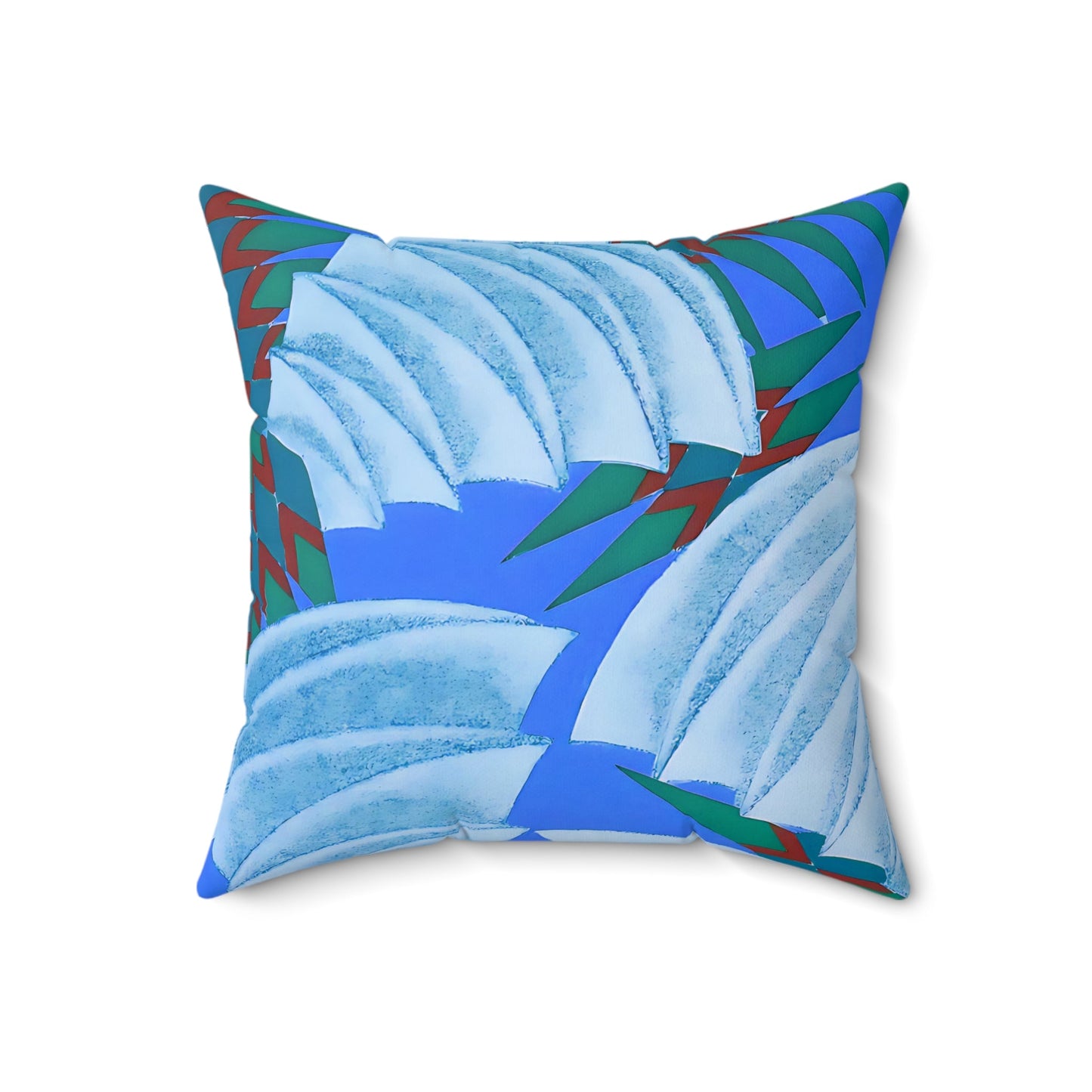 Art Deco Prismes Abstract Blue Throw Pillow - POP DECO