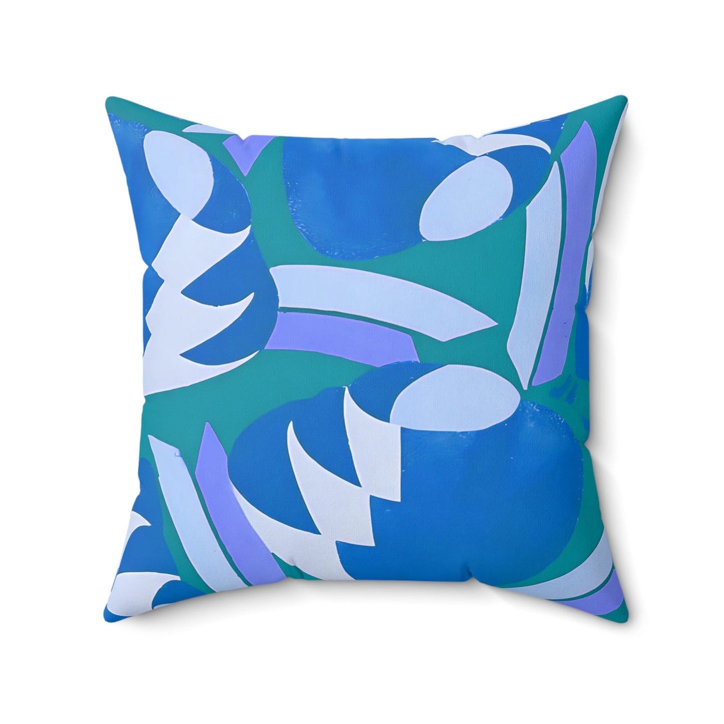 Art Deco Prismes Abstract Blue, Turquoise and Purple Pastel Aesthetic Throw Pillow - POP DECO