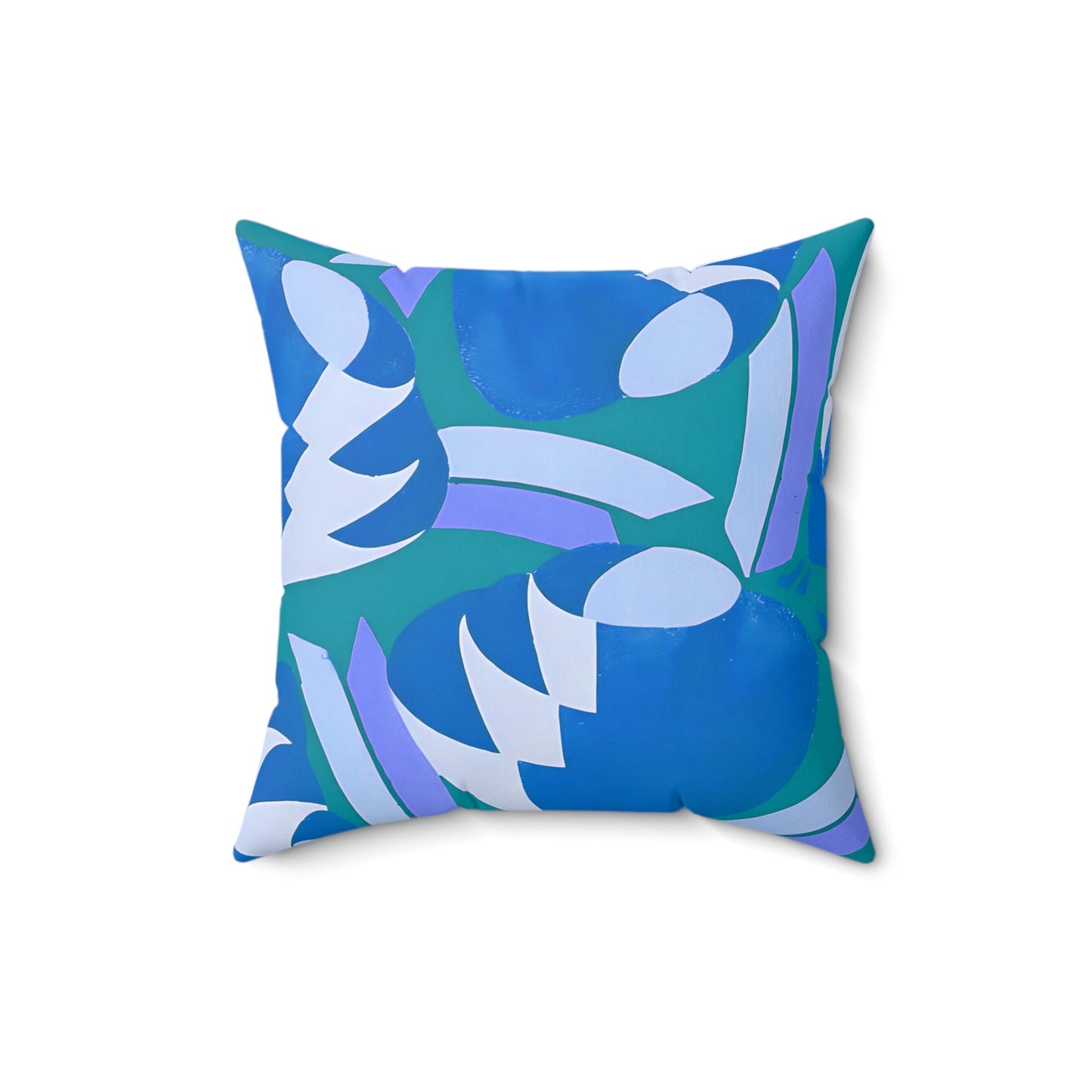 Art Deco Prismes Abstract Blue, Turquoise and Purple Pastel Aesthetic Throw Pillow - POP DECO