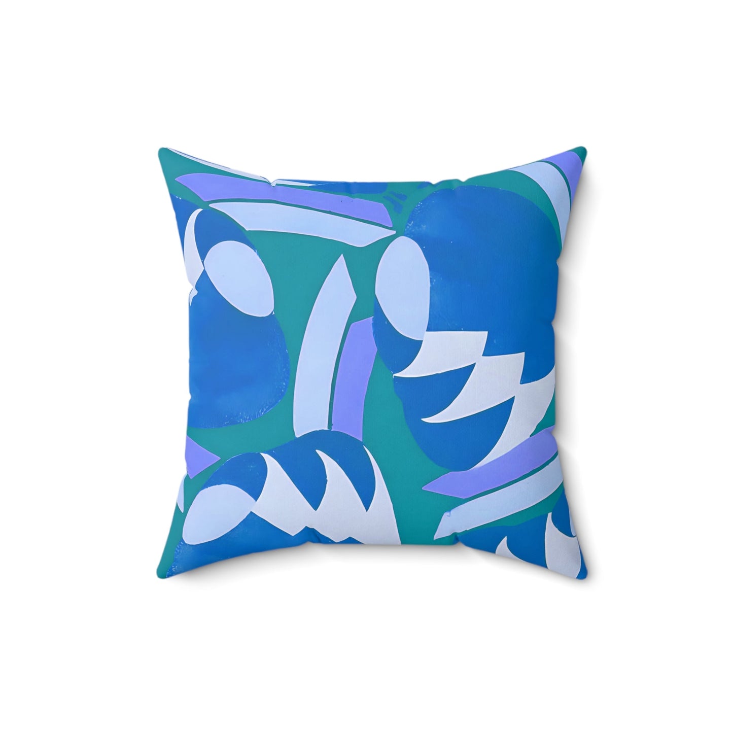 Art Deco Prismes Abstract Blue, Turquoise and Purple Pastel Aesthetic Throw Pillow - POP DECO