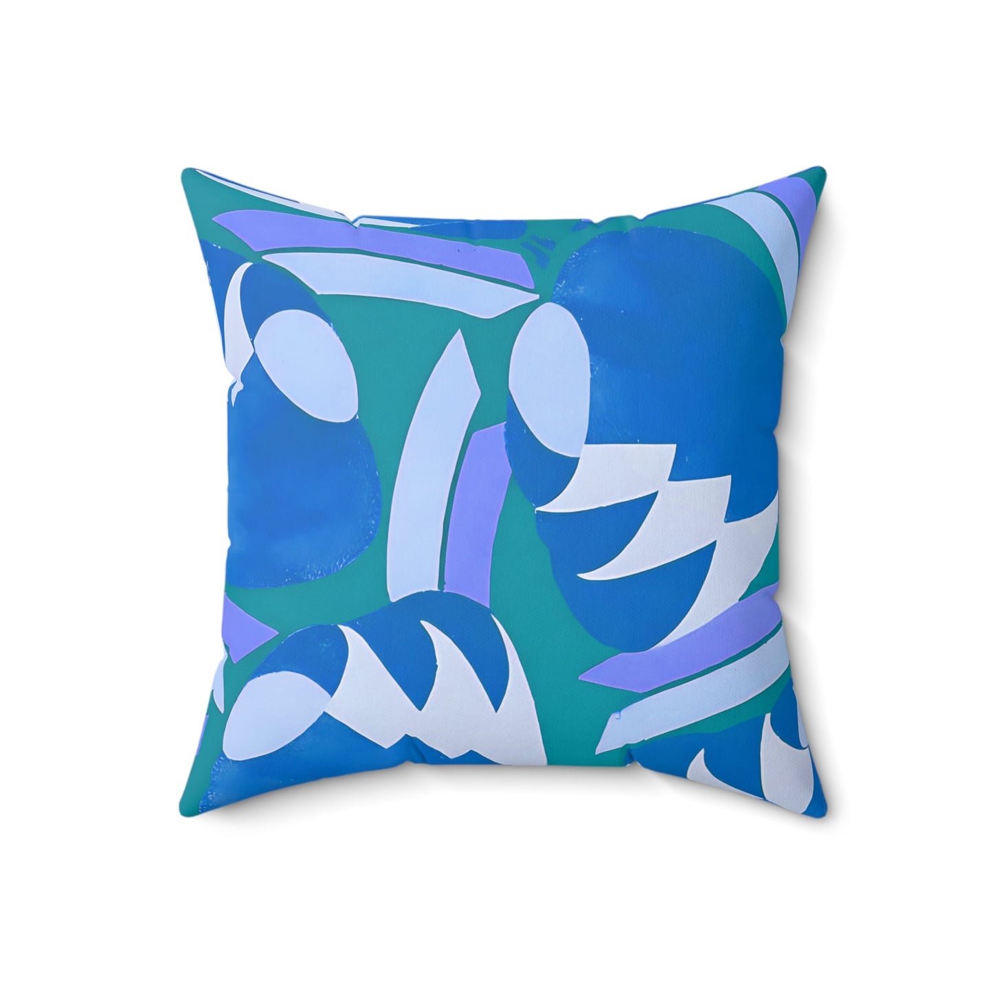 Art Deco Prismes Abstract Blue, Turquoise and Purple Pastel Aesthetic Throw Pillow - POP DECO