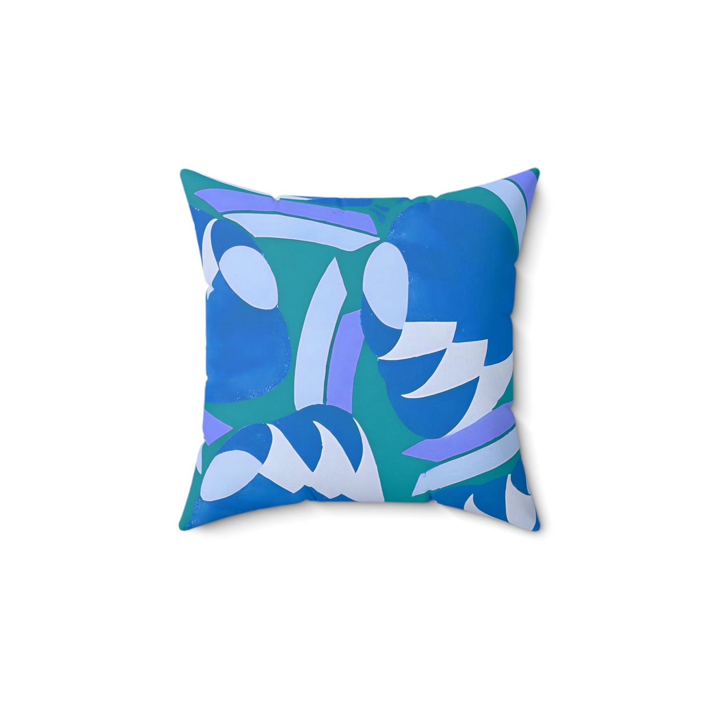 Art Deco Prismes Abstract Blue, Turquoise and Purple Pastel Aesthetic Throw Pillow - POP DECO