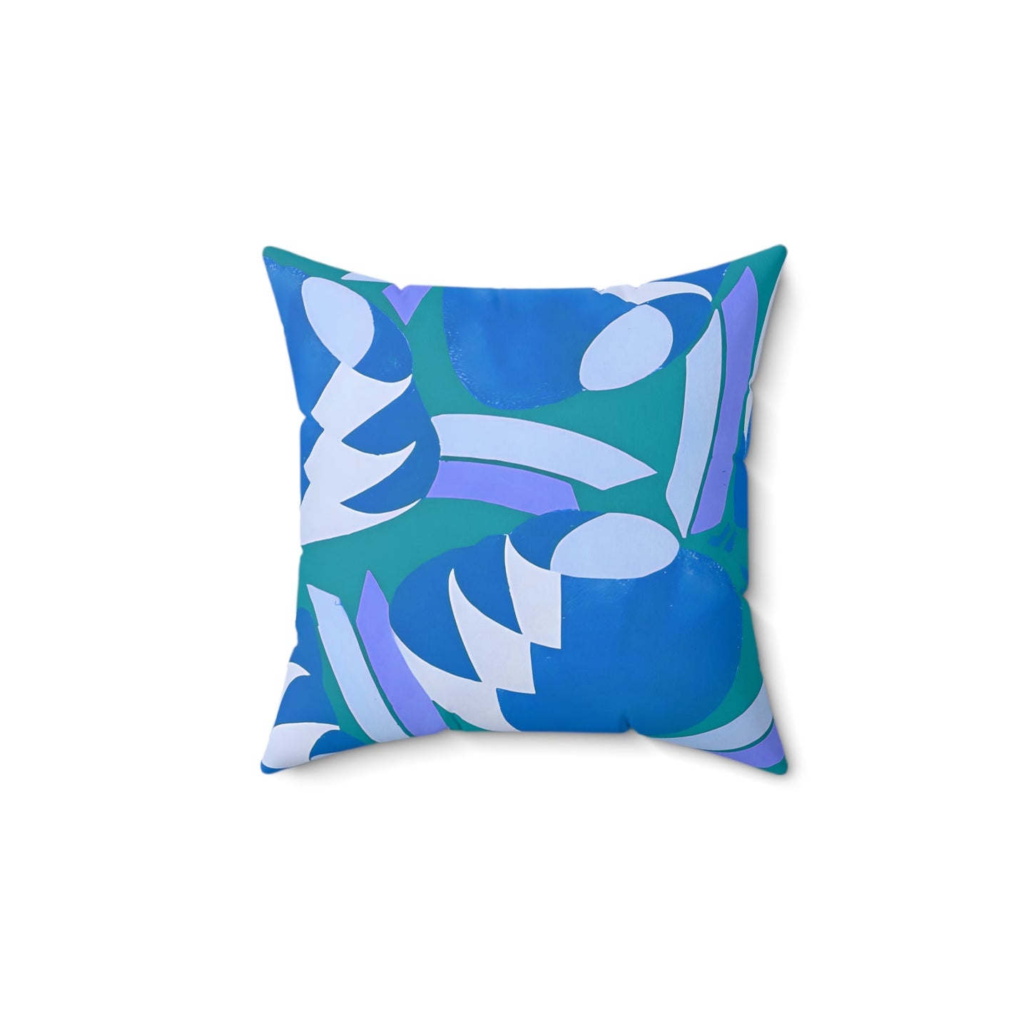 Art Deco Prismes Abstract Blue, Turquoise and Purple Pastel Aesthetic Throw Pillow - POP DECO