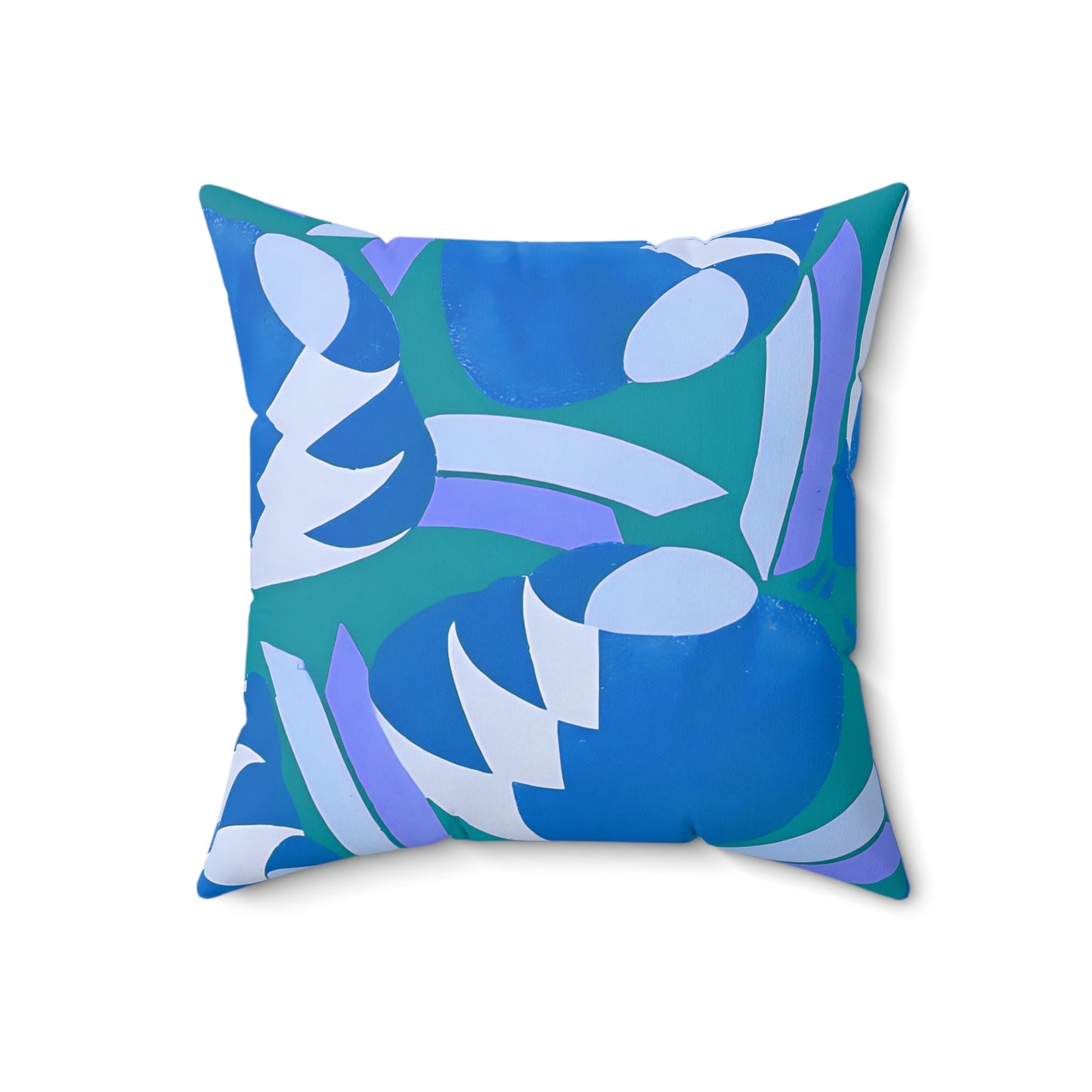 Art Deco Prismes Abstract Blue, Turquoise and Purple Pastel Aesthetic Throw Pillow - POP DECO