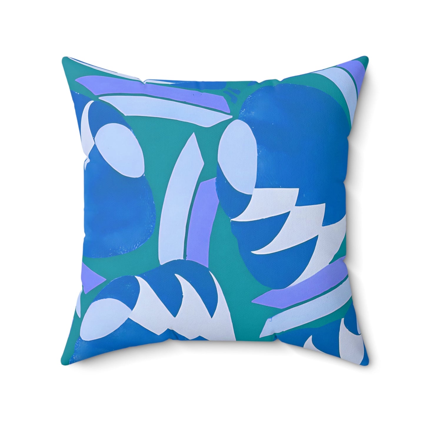 Art Deco Prismes Abstract Blue, Turquoise and Purple Pastel Aesthetic Throw Pillow - POP DECO