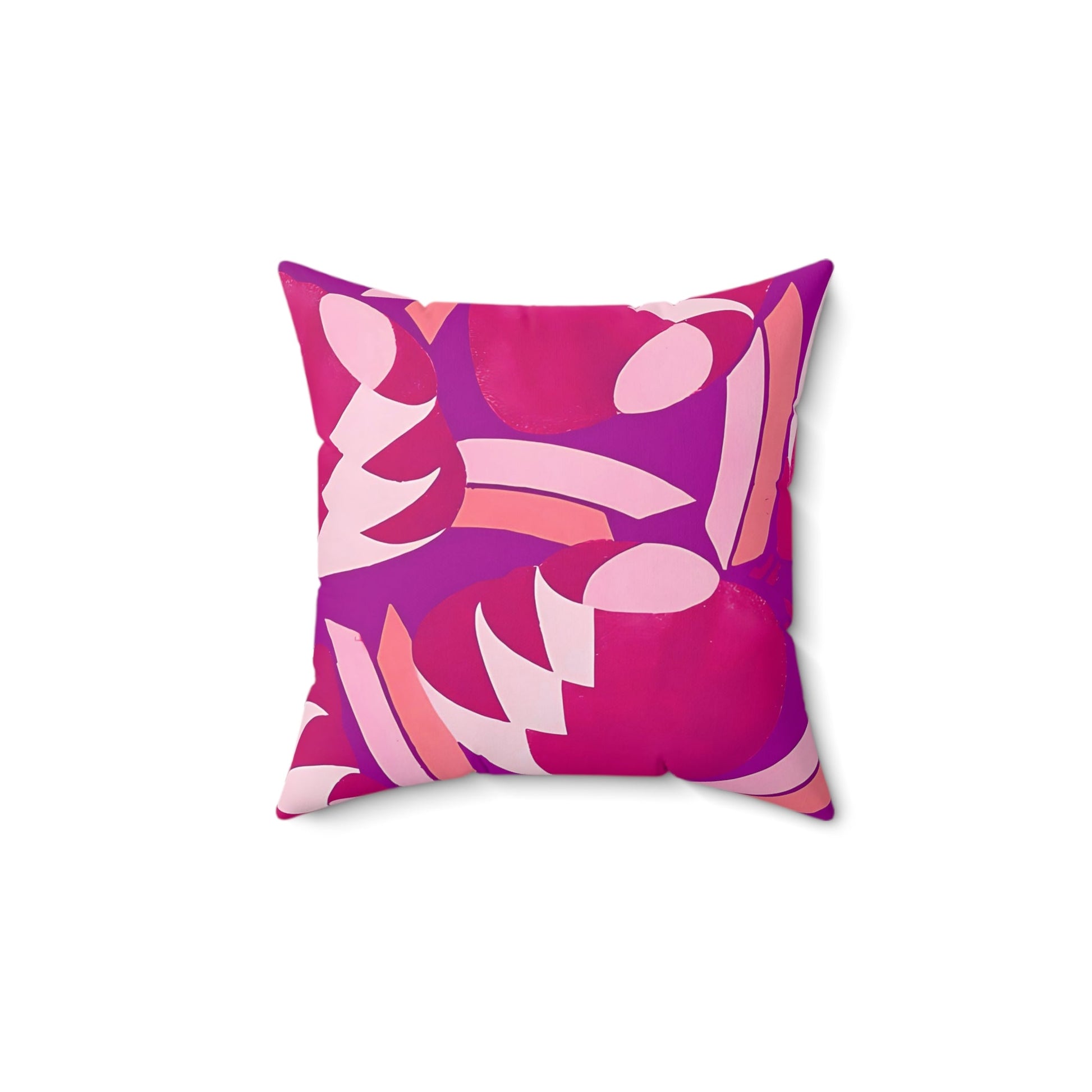 Art Deco Prismes Abstract Floral Pink Magenta and Purple Pastel Aesthetic Throw Pillow - POP DECO