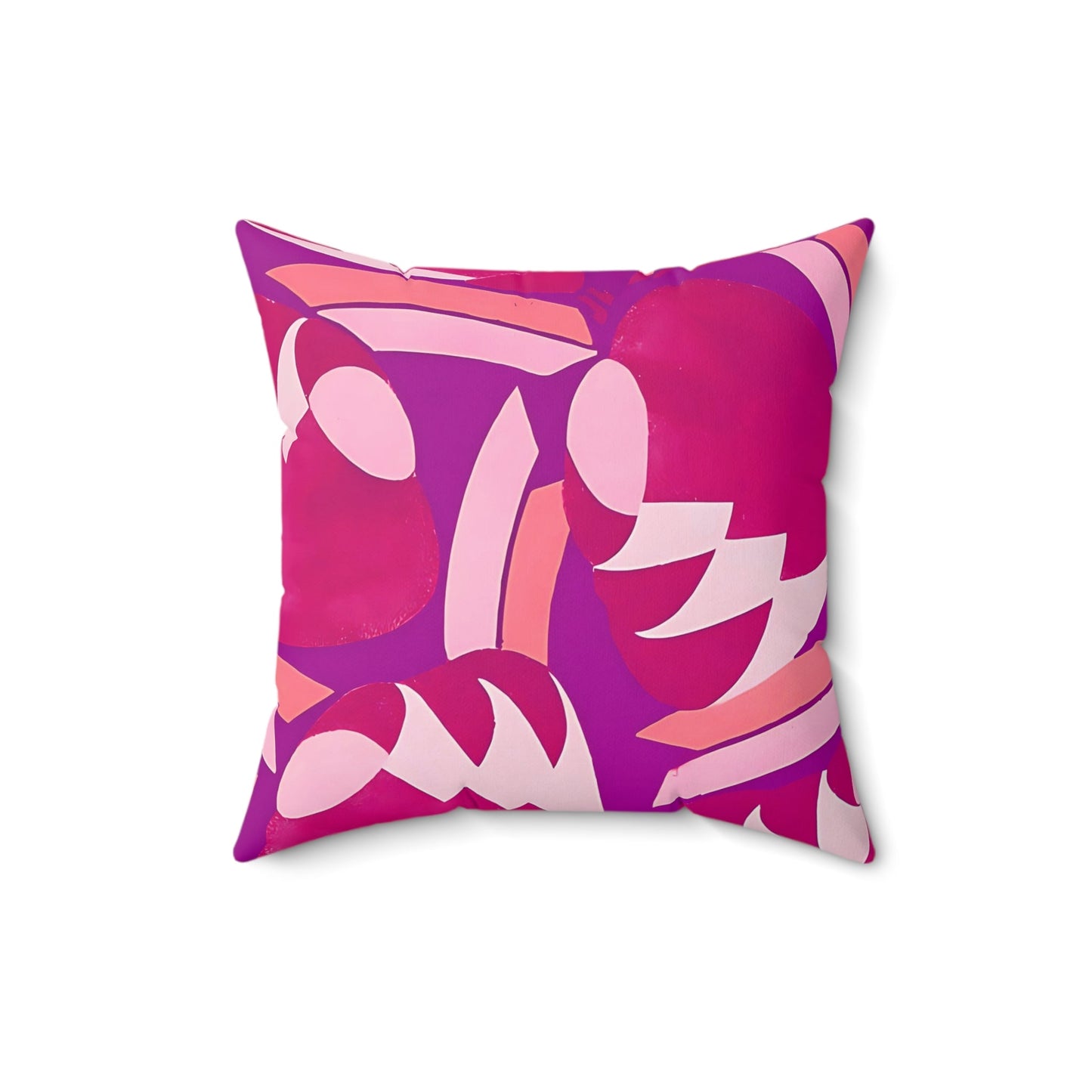 Art Deco Prismes Abstract Floral Pink Magenta and Purple Pastel Aesthetic Throw Pillow - POP DECO