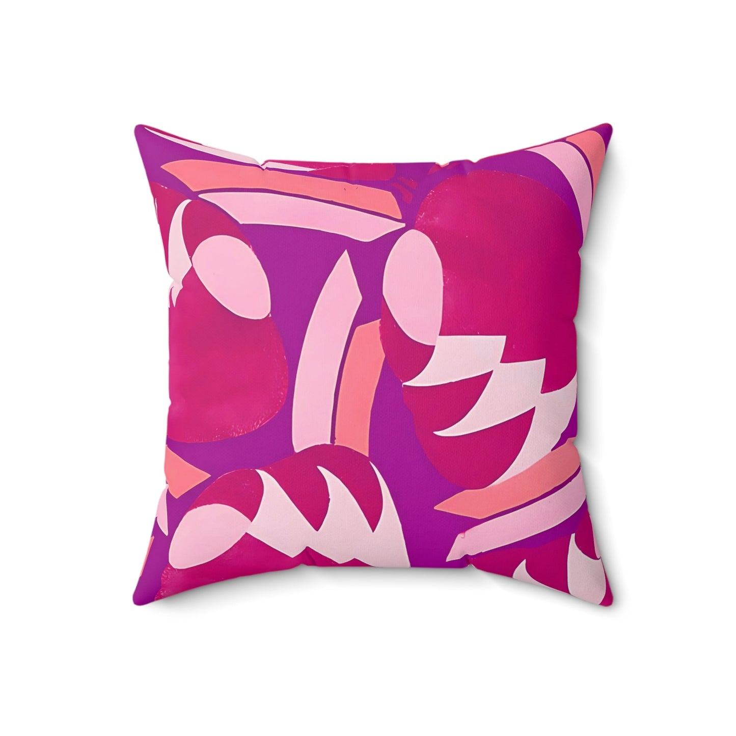 Art Deco Prismes Abstract Floral Pink Magenta and Purple Pastel Aesthetic Throw Pillow - POP DECO