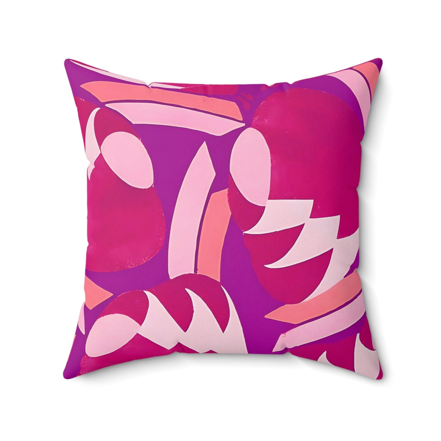 Art Deco Prismes Abstract Floral Pink Magenta and Purple Pastel Aesthetic Throw Pillow - POP DECO