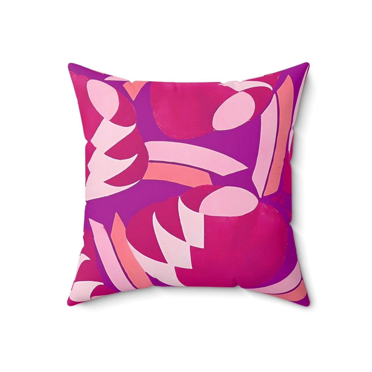 Art Deco Prismes Abstract Floral Pink Magenta and Purple Pastel Aesthetic Throw Pillow - POP DECO