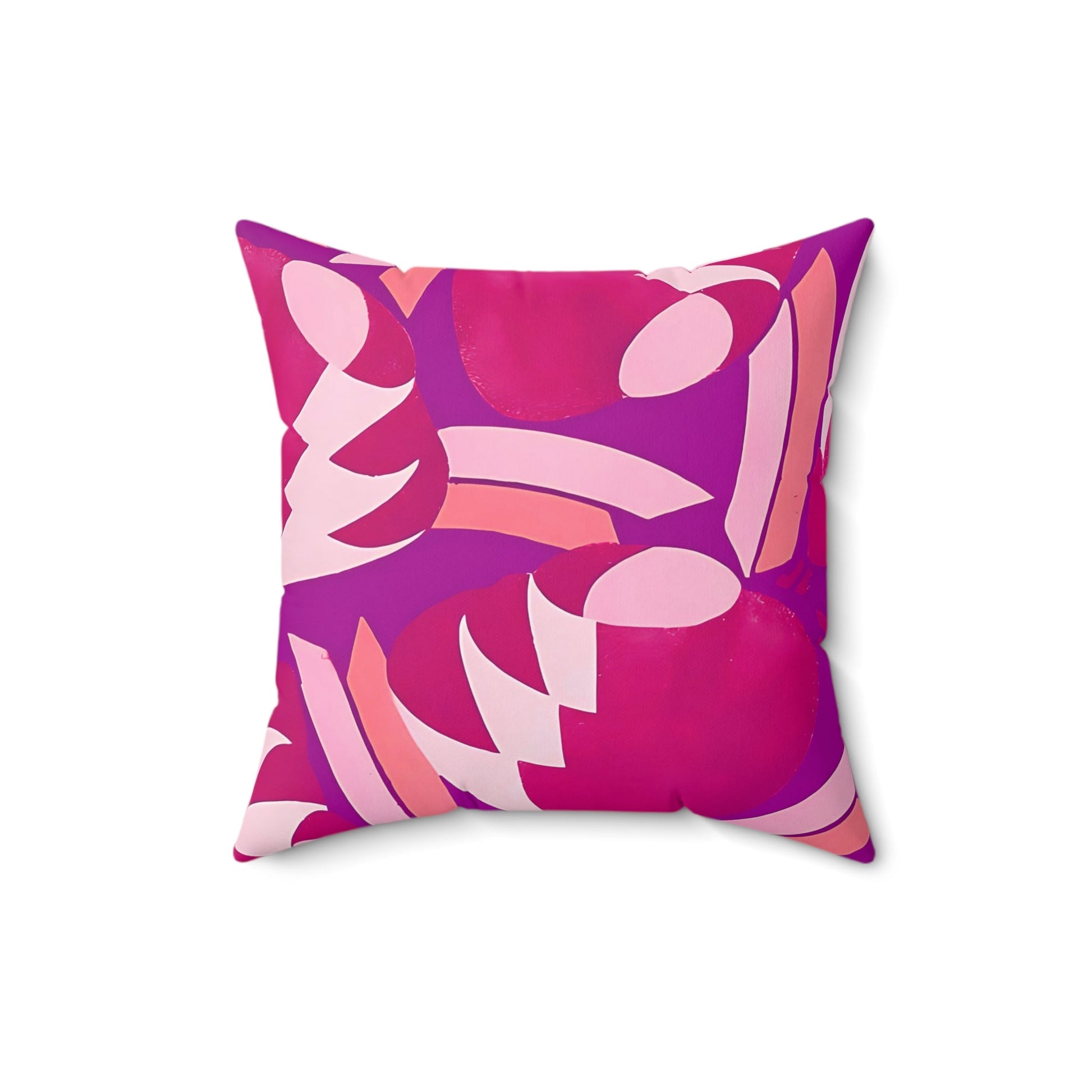 Art Deco Prismes Abstract Floral Pink Magenta and Purple Pastel Aesthetic Throw Pillow - POP DECO