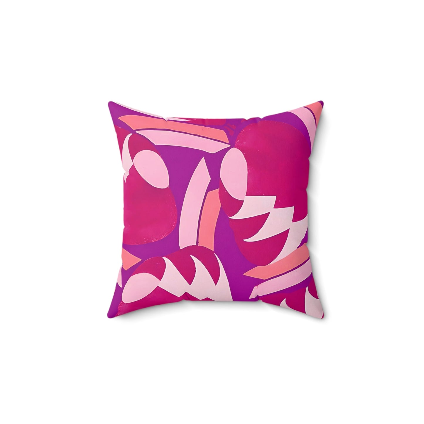 Art Deco Prismes Abstract Floral Pink Magenta and Purple Pastel Aesthetic Throw Pillow - POP DECO