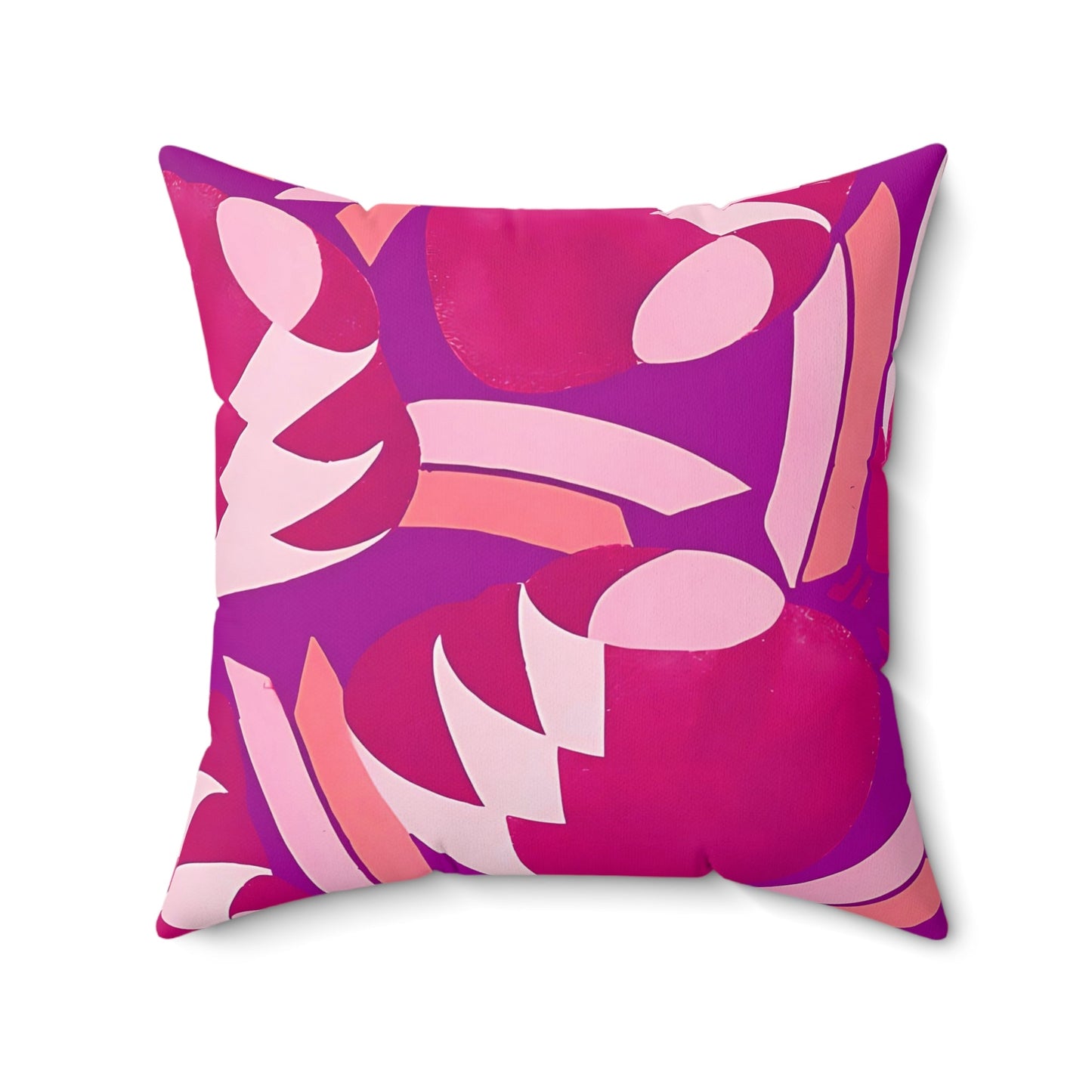 Art Deco Prismes Abstract Floral Pink Magenta and Purple Pastel Aesthetic Throw Pillow - POP DECO