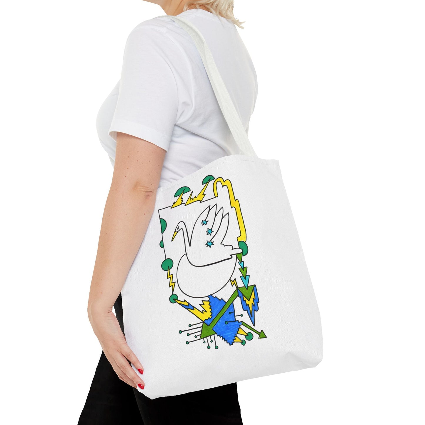 Art Deco Swan Drawing Tote Bag - POP DECO