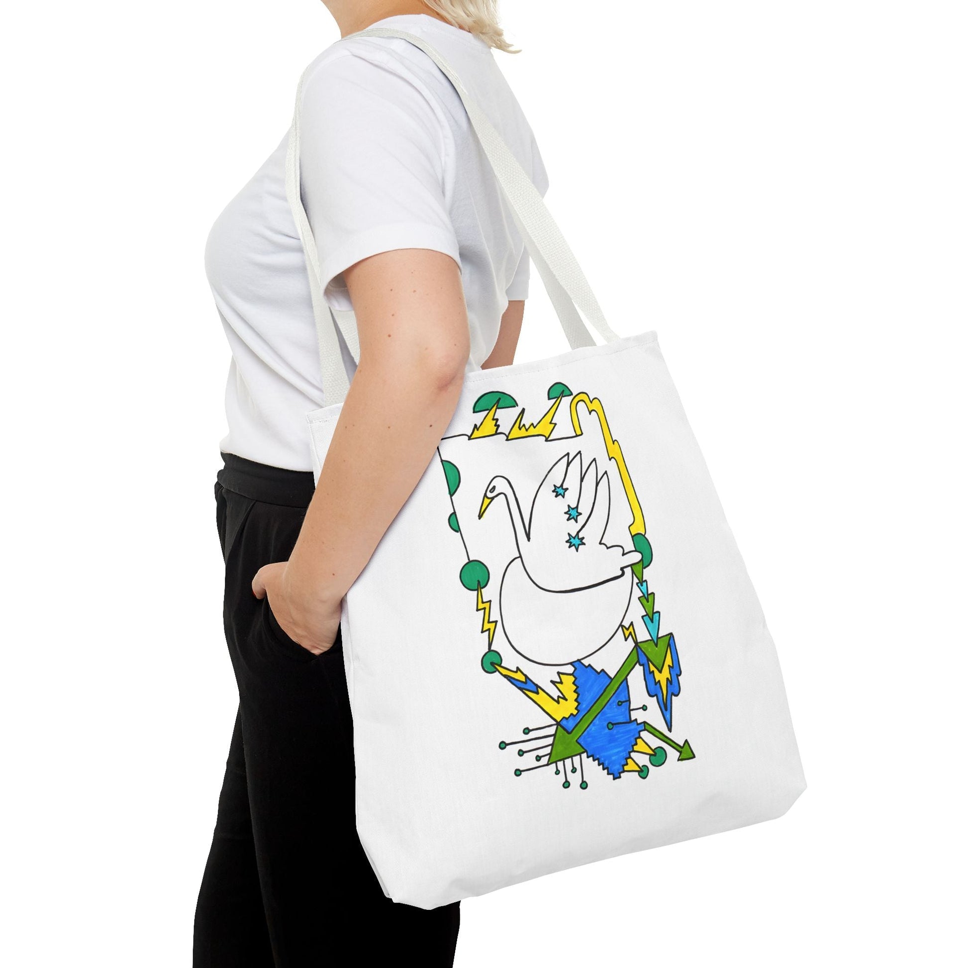 Art Deco Swan Drawing Tote Bag - POP DECO