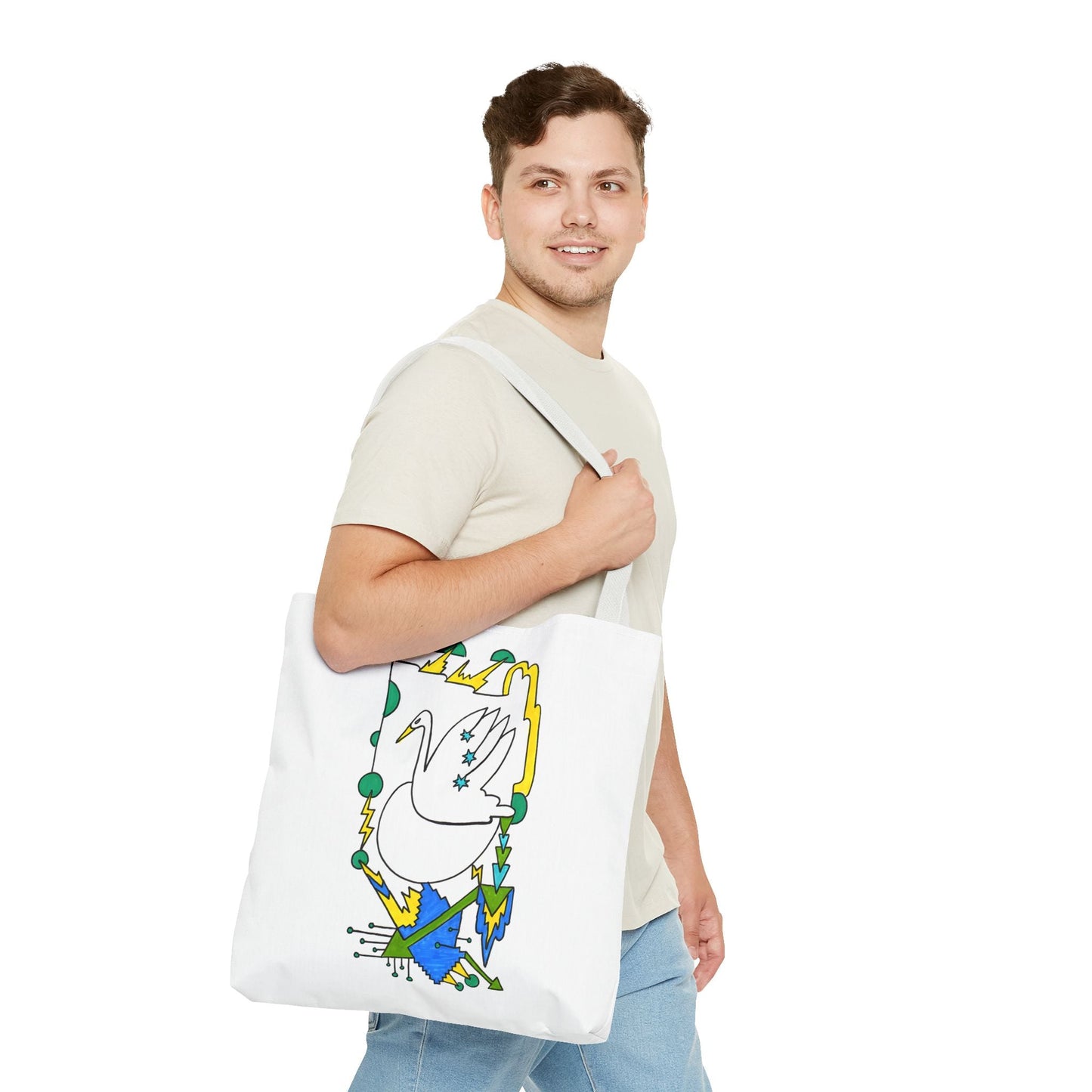 Art Deco Swan Drawing Tote Bag - POP DECO