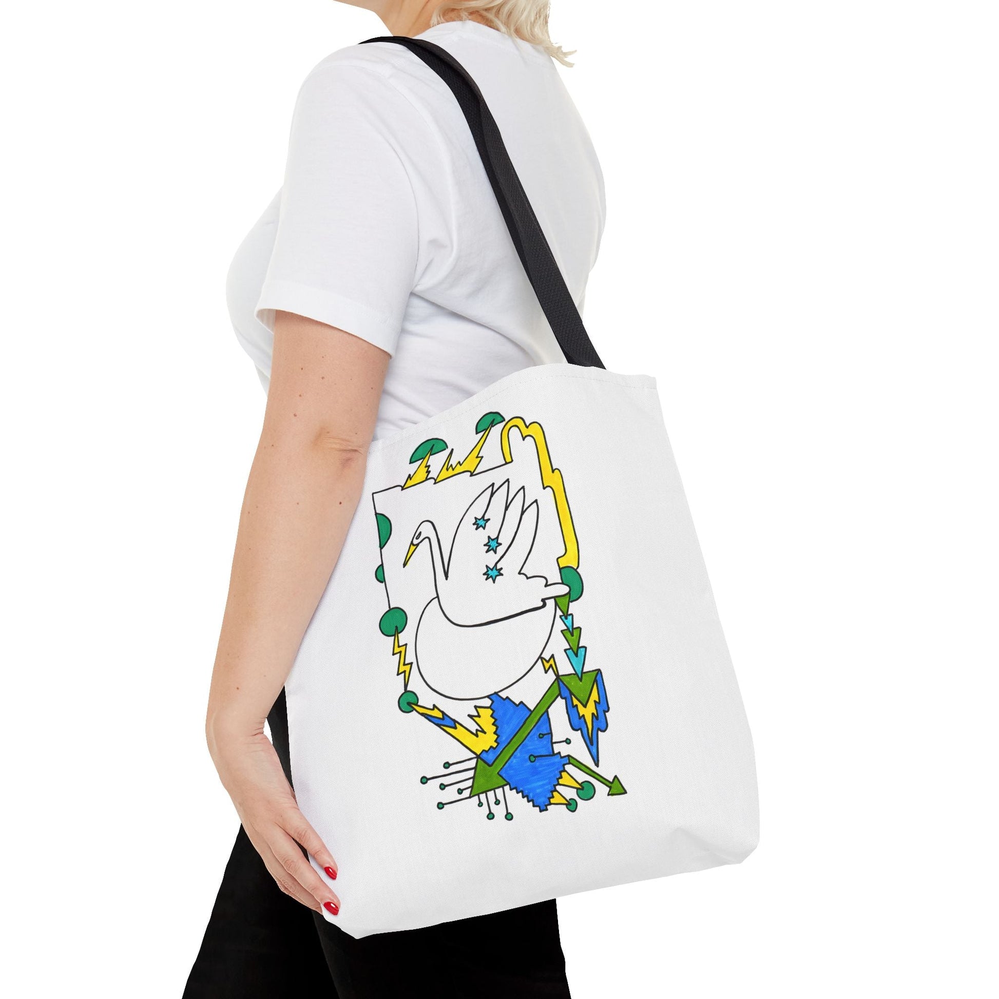 Art Deco Swan Drawing Tote Bag - POP DECO