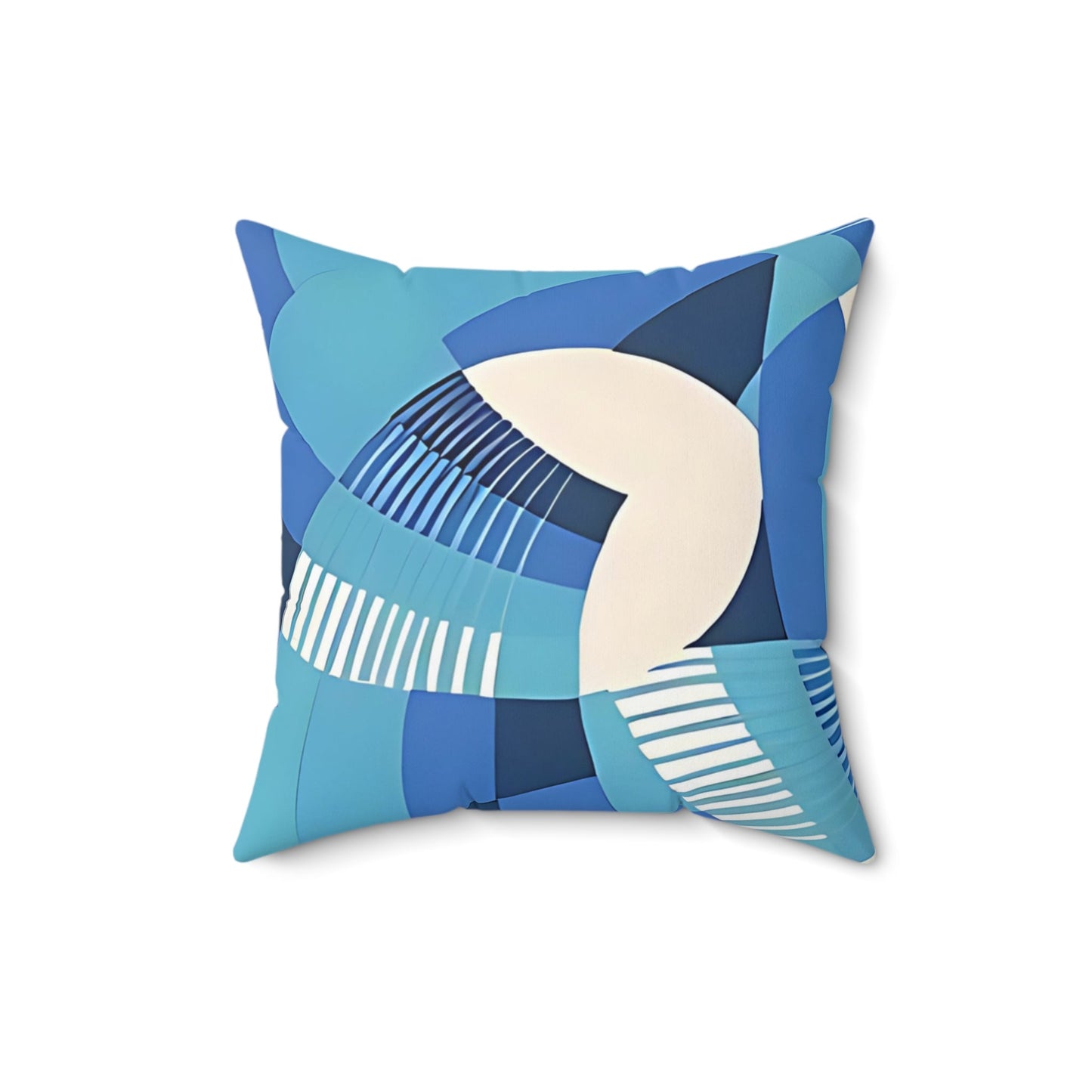 Bold Deco Floral Blue Aesthetic Throw Pillow - POP DECO