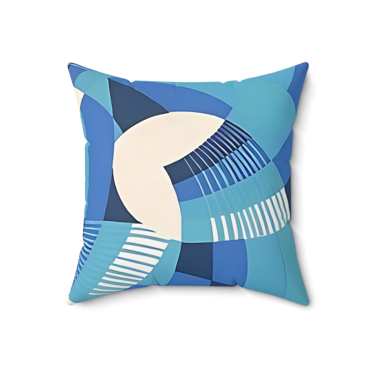 Bold Deco Floral Blue Aesthetic Throw Pillow - POP DECO