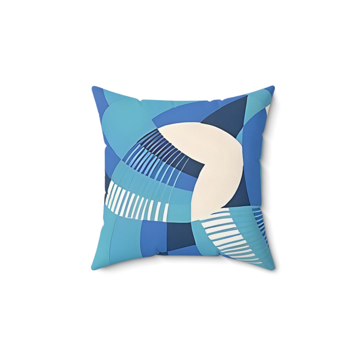 Bold Deco Floral Blue Aesthetic Throw Pillow - POP DECO