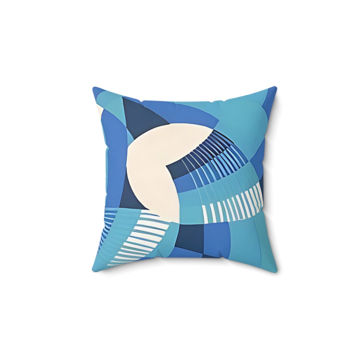 Bold Deco Floral Blue Aesthetic Throw Pillow - POP DECO