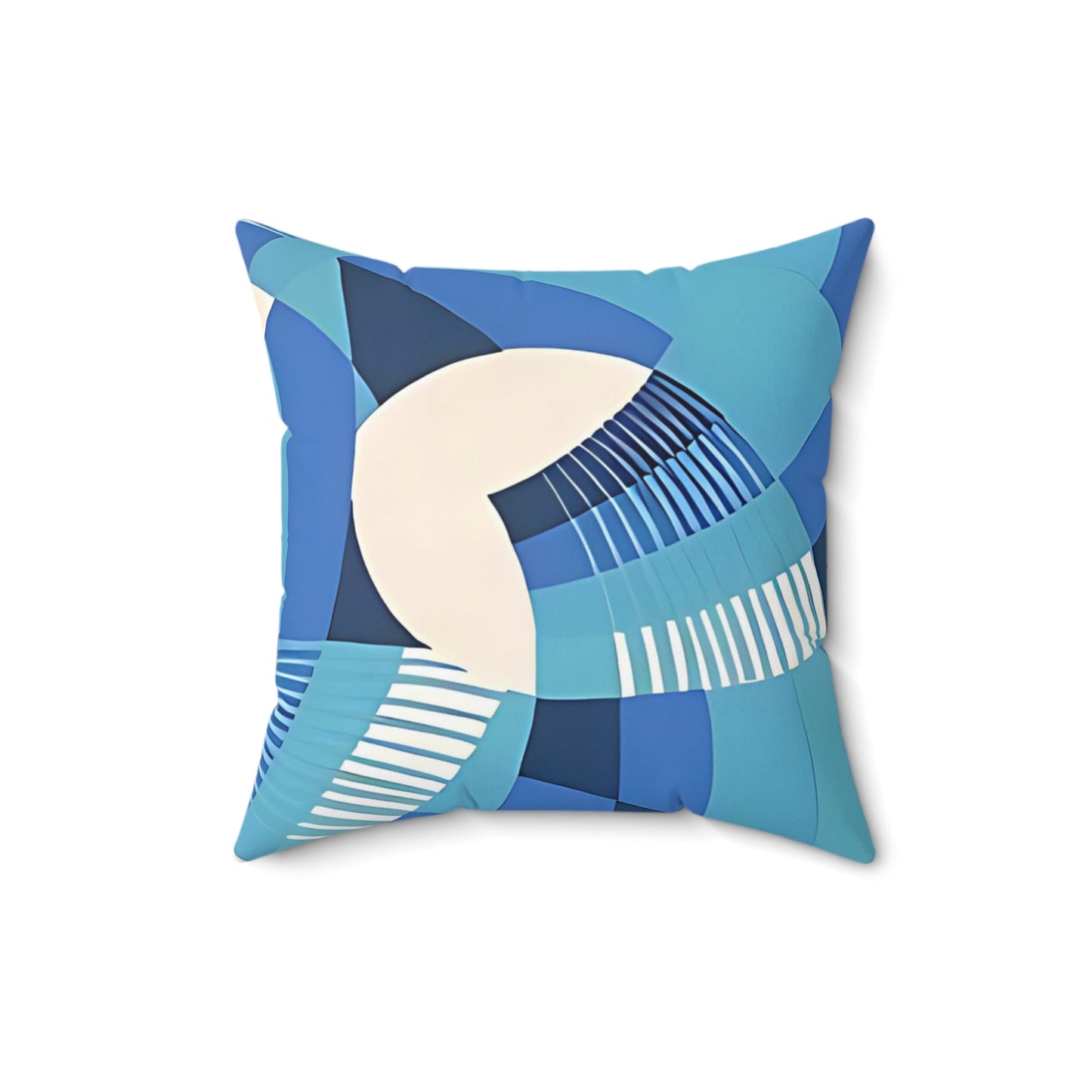 Bold Deco Floral Blue Aesthetic Throw Pillow - POP DECO