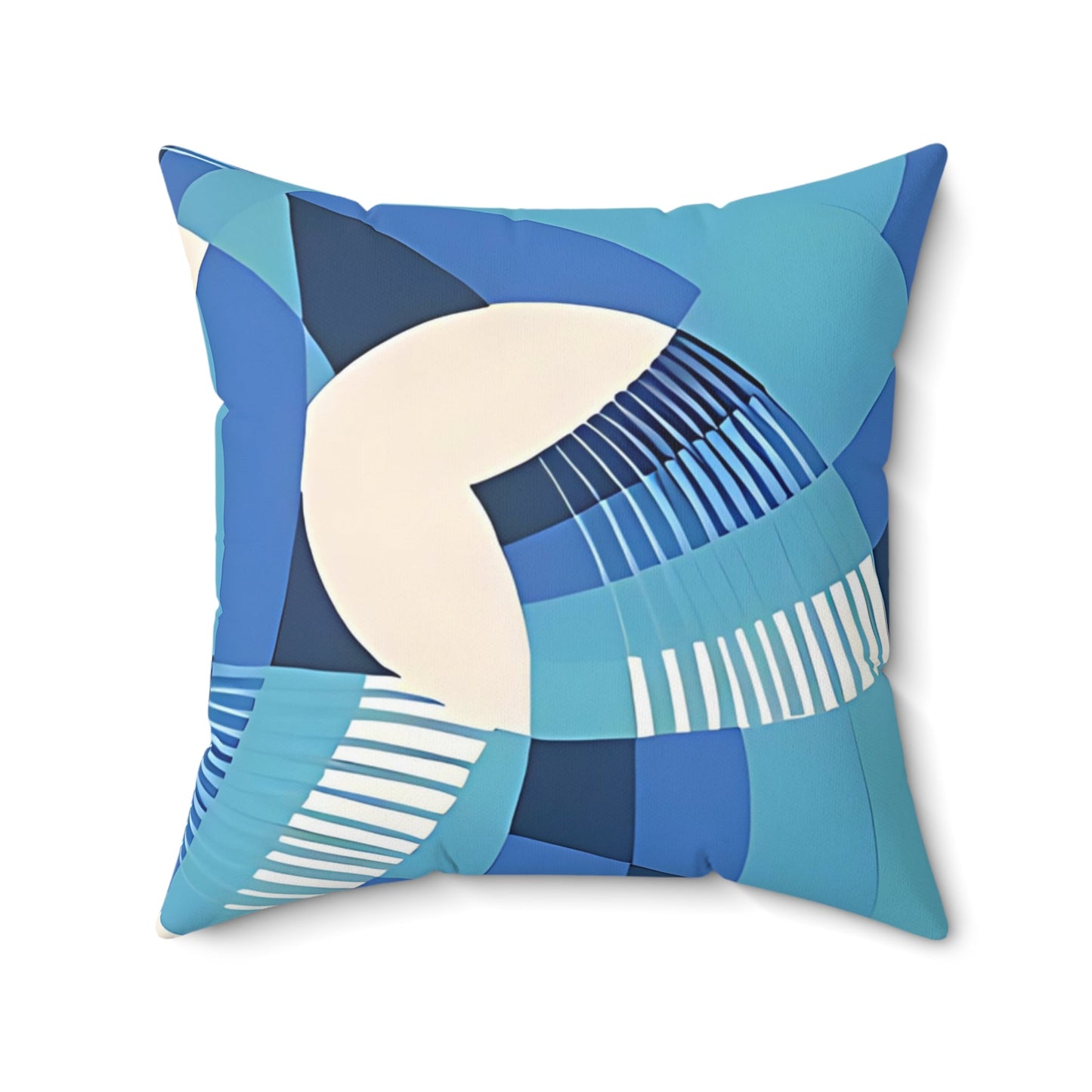 Bold Deco Floral Blue Aesthetic Throw Pillow - POP DECO