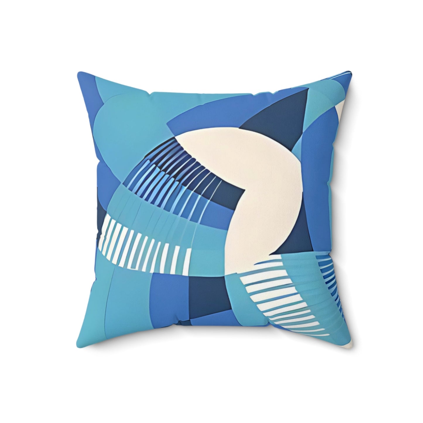 Bold Deco Floral Blue Aesthetic Throw Pillow - POP DECO