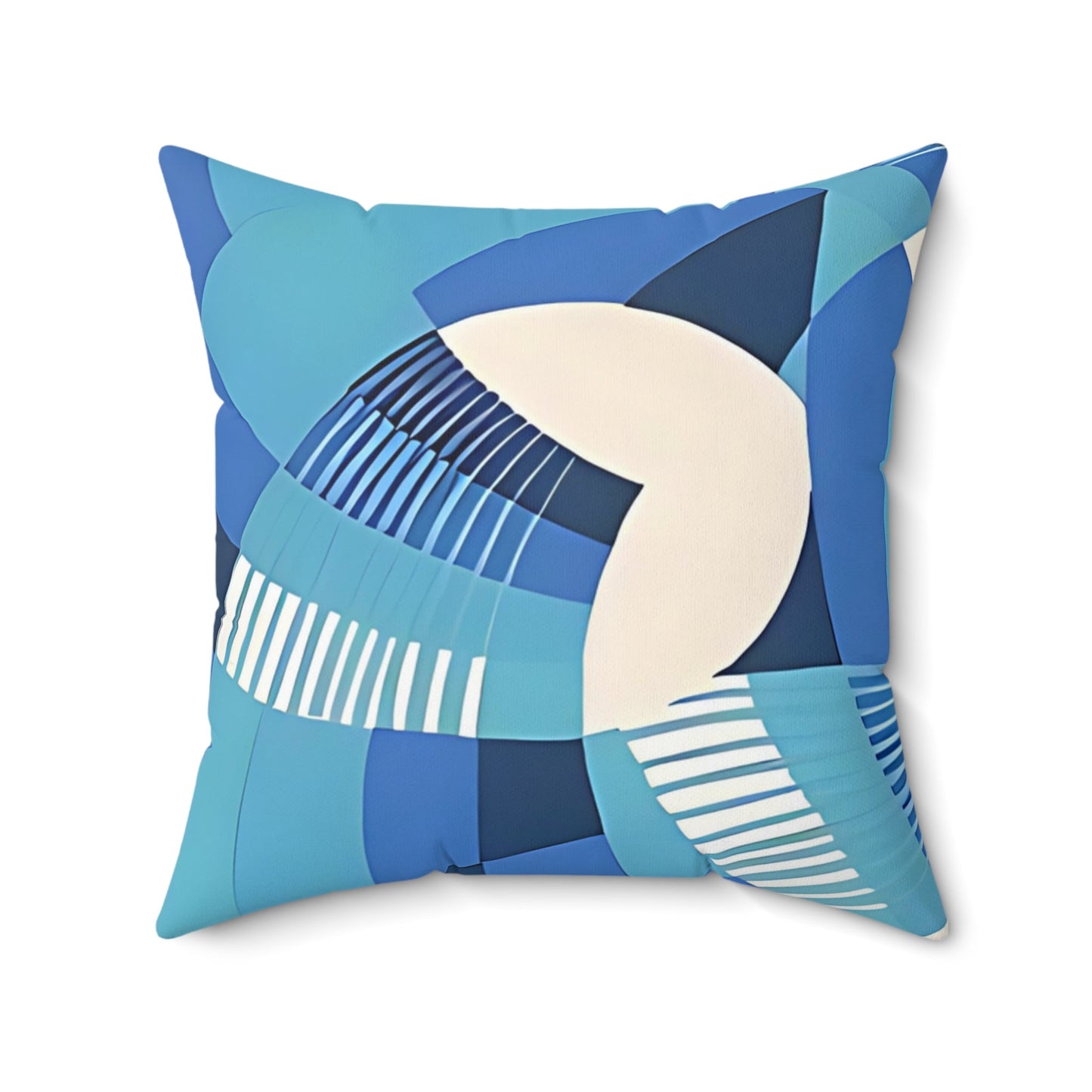 Bold Deco Floral Blue Aesthetic Throw Pillow - POP DECO