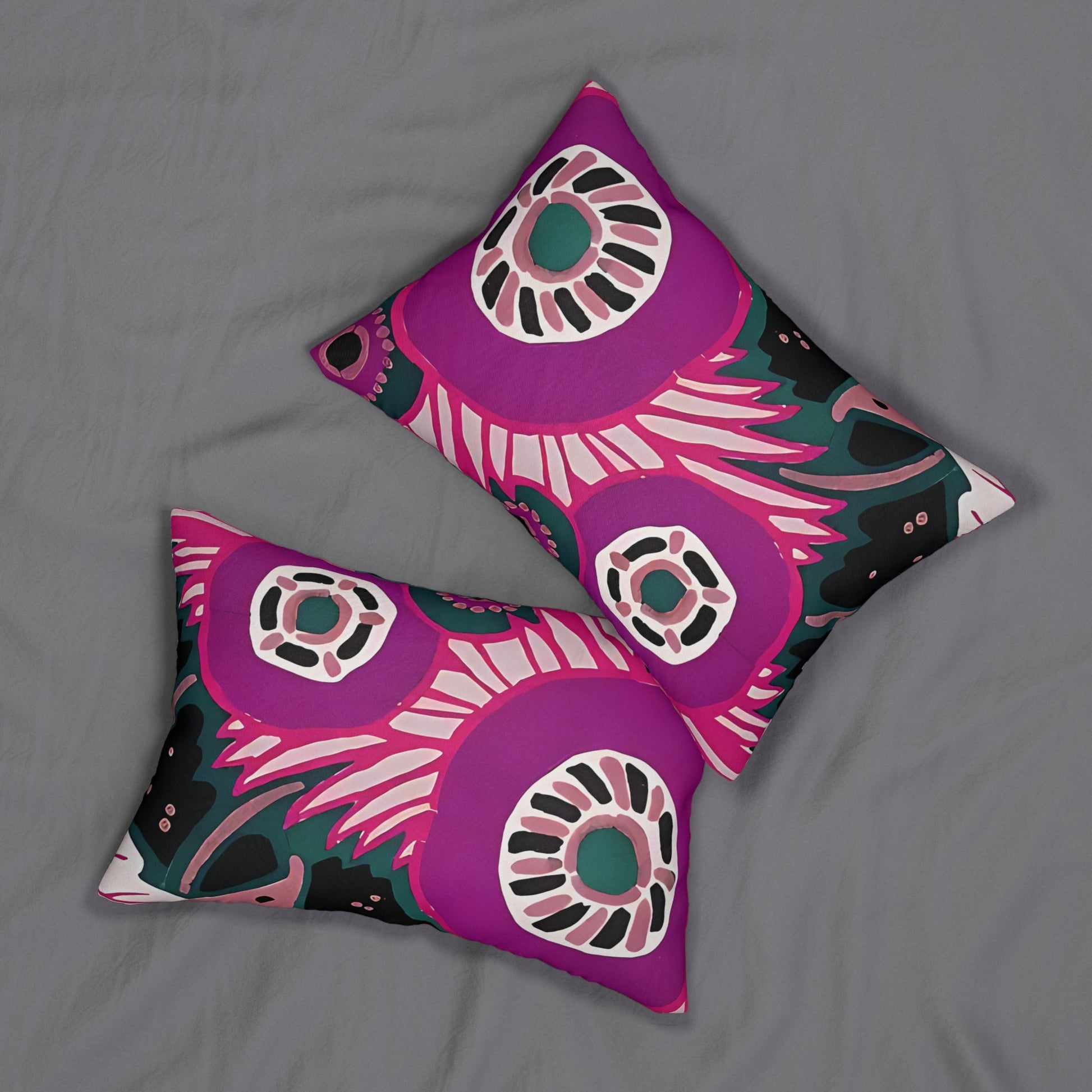 Bold Pink Deco Floral Rectangular Pillow - POP DECO