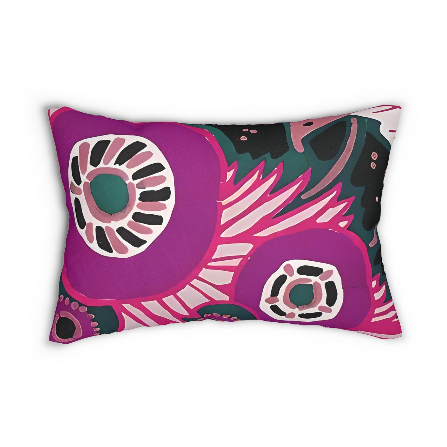 Bold Pink Deco Floral Rectangular Pillow - POP DECO