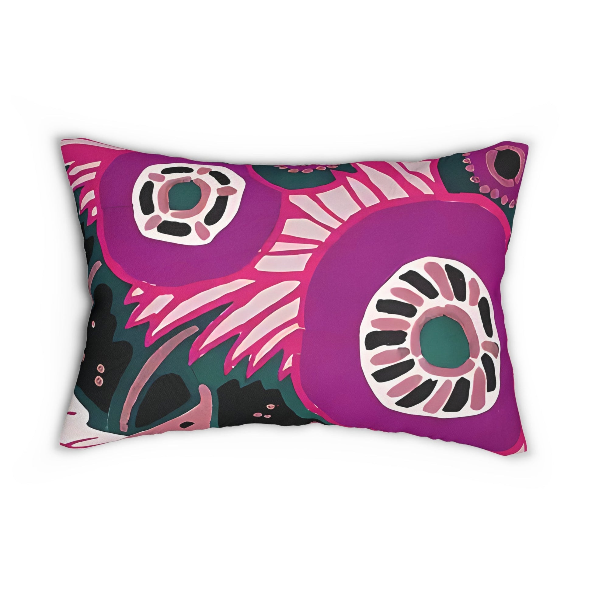 Bold Pink Deco Floral Rectangular Pillow - POP DECO