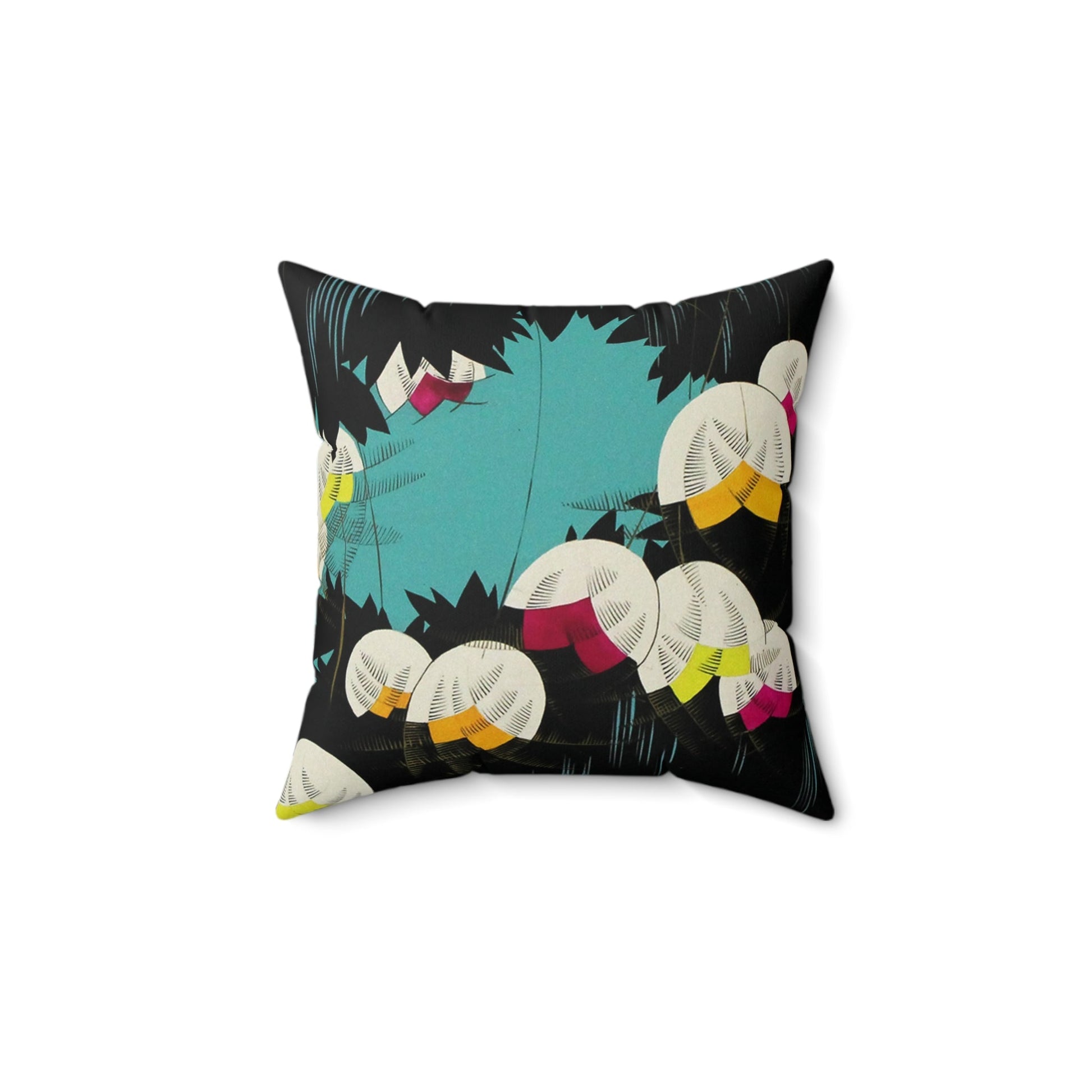 Colorful Abstract Art Deco Floral Lilly of the Valley Square Pillow - POP DECO