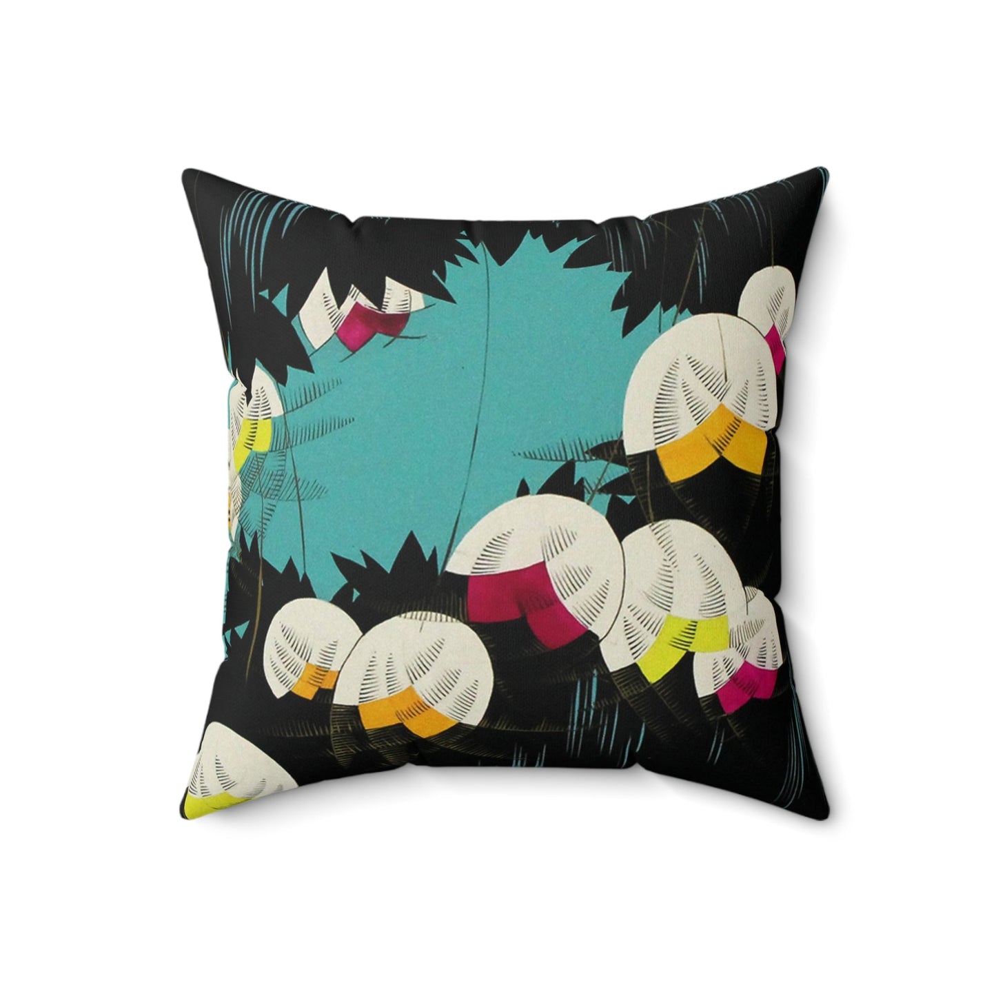 Colorful Abstract Art Deco Floral Lilly of the Valley Square Pillow - POP DECO