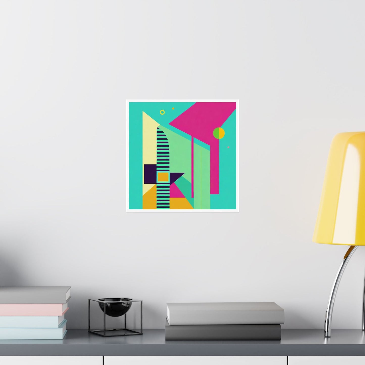 Colorful Abstract Geometric Graphic Matte Vertical Poster Modern Pop Art Deco Inspired Wall Art - POP DECO