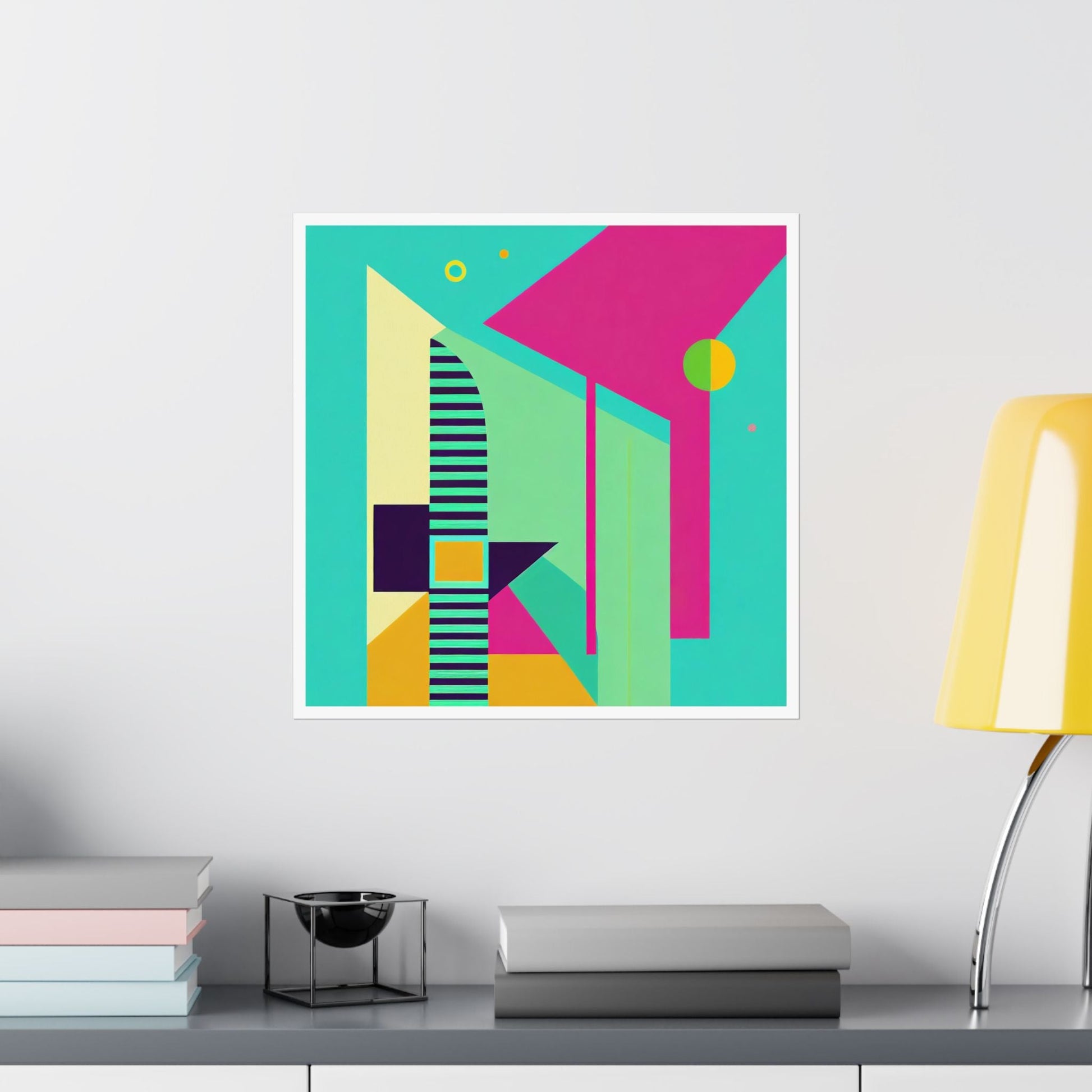 Colorful Abstract Geometric Graphic Matte Vertical Poster Modern Pop Art Deco Inspired Wall Art - POP DECO