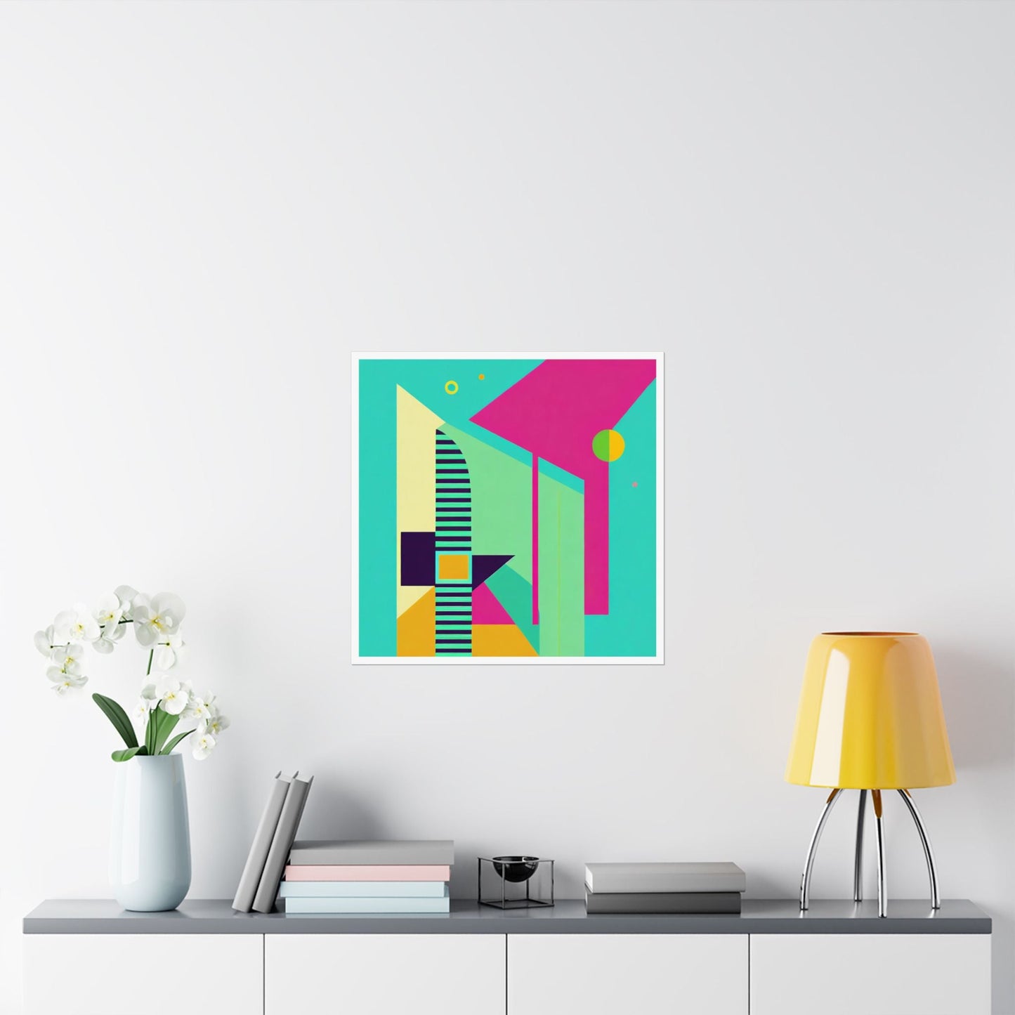 Colorful Abstract Geometric Graphic Matte Vertical Poster Modern Pop Art Deco Inspired Wall Art - POP DECO