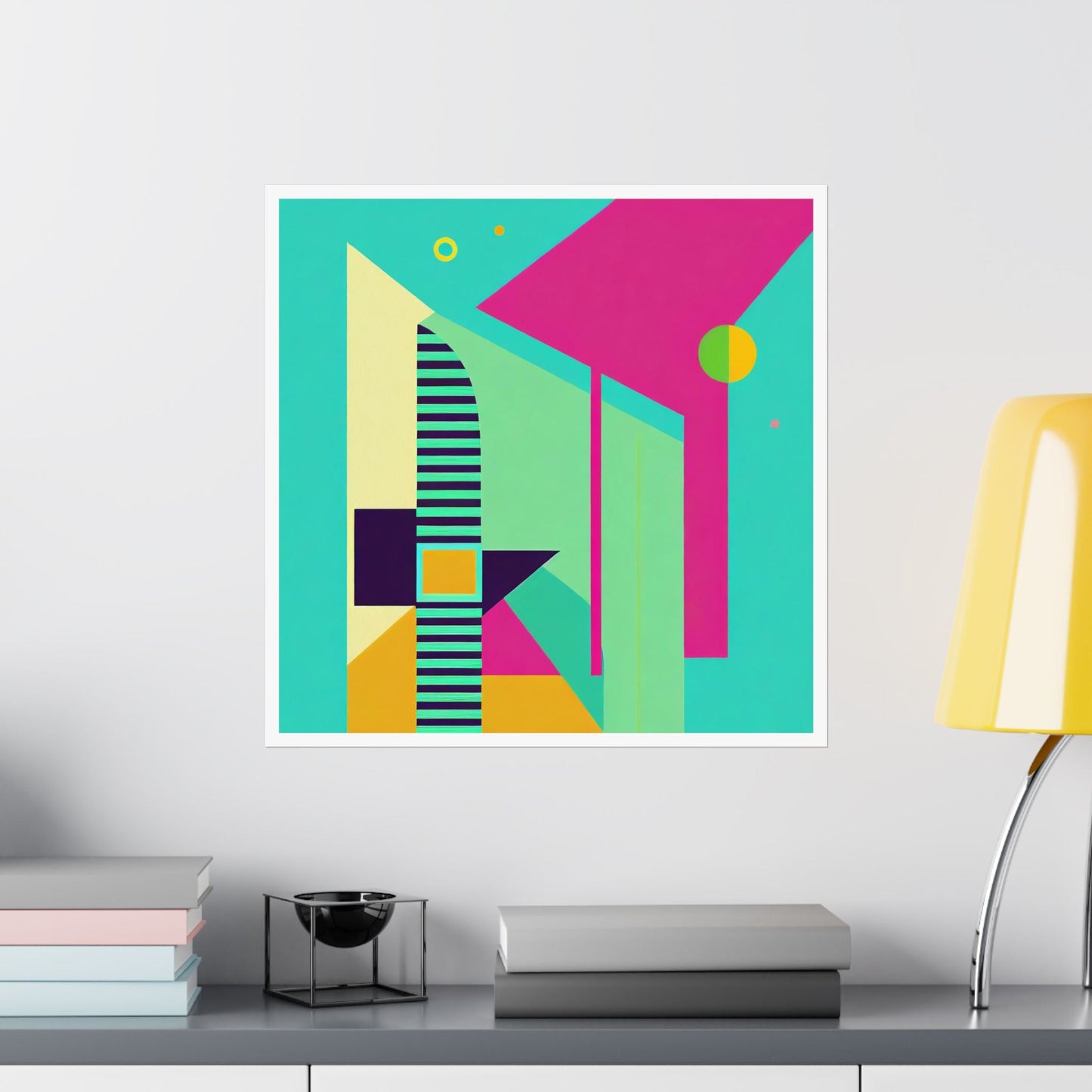 Colorful Abstract Geometric Graphic Matte Vertical Poster Modern Pop Art Deco Inspired Wall Art - POP DECO