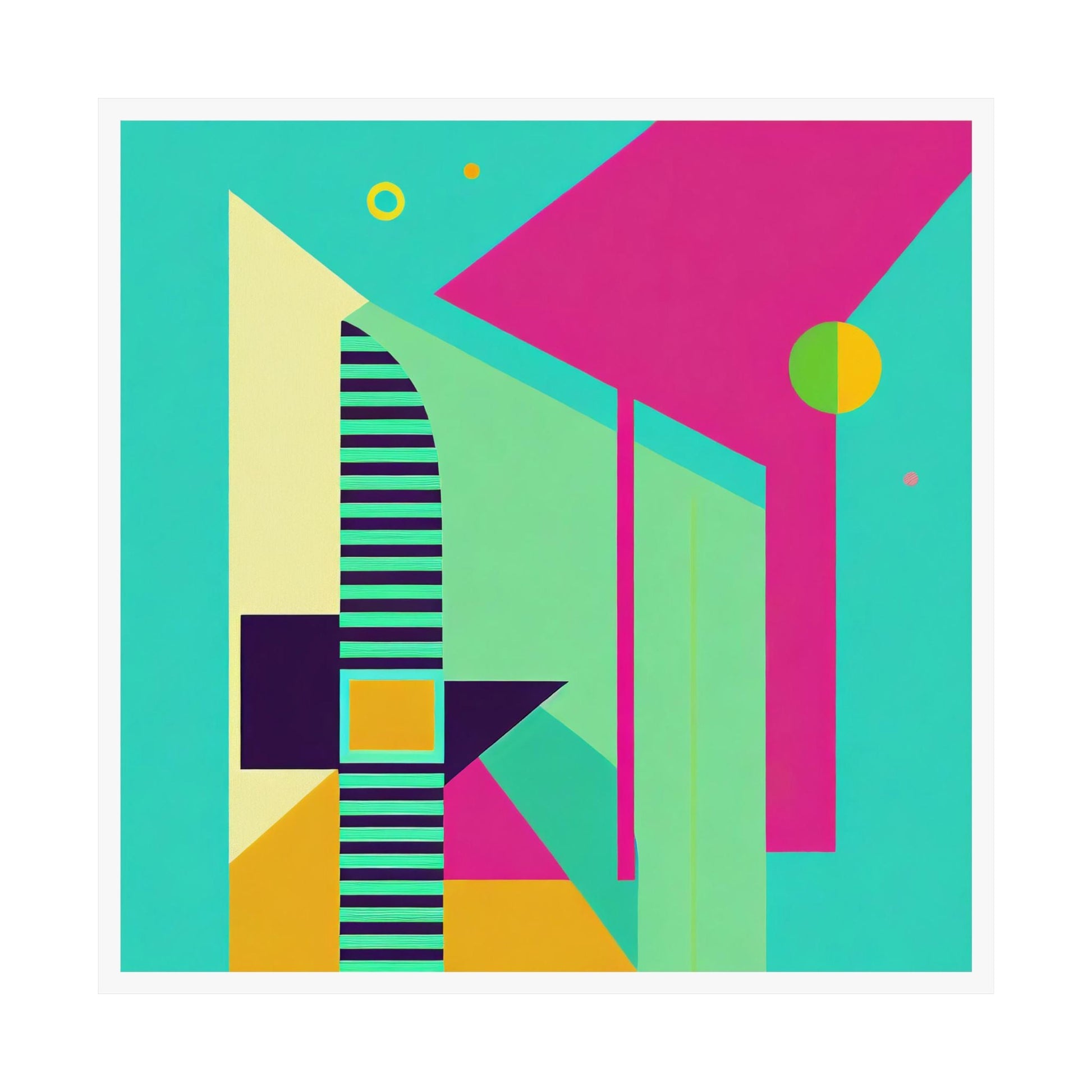 Colorful Abstract Geometric Graphic Matte Vertical Poster Modern Pop Art Deco Inspired Wall Art - POP DECO