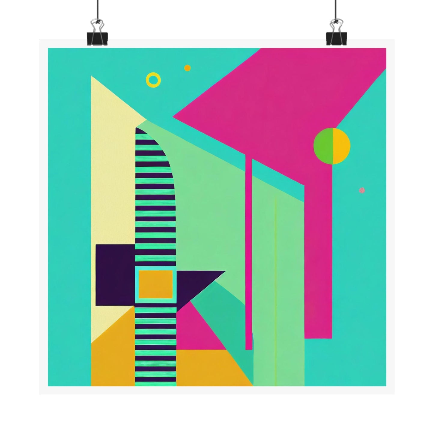 Colorful Abstract Geometric Graphic Matte Vertical Poster Modern Pop Art Deco Inspired Wall Art - POP DECO