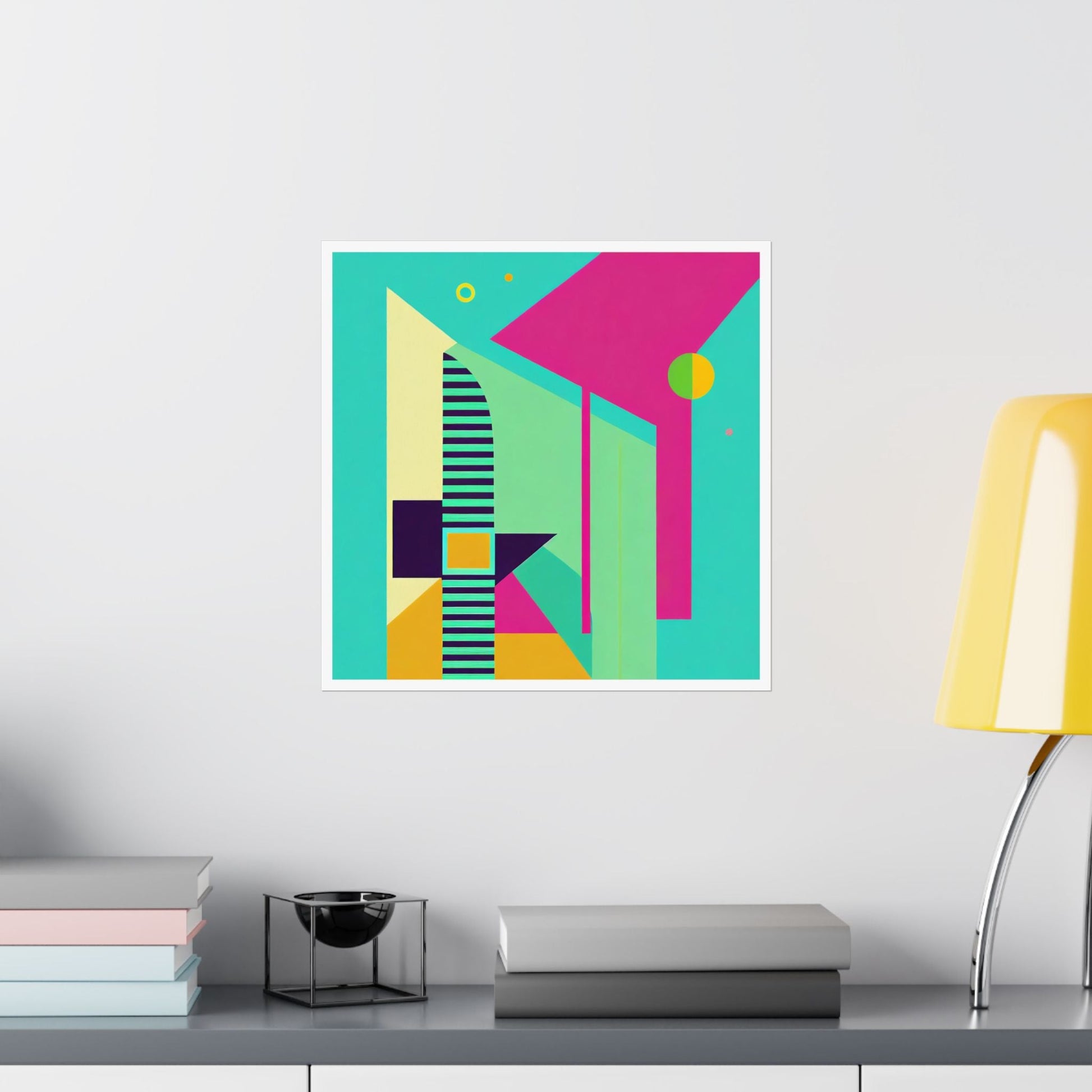 Colorful Abstract Geometric Graphic Matte Vertical Poster Modern Pop Art Deco Inspired Wall Art - POP DECO