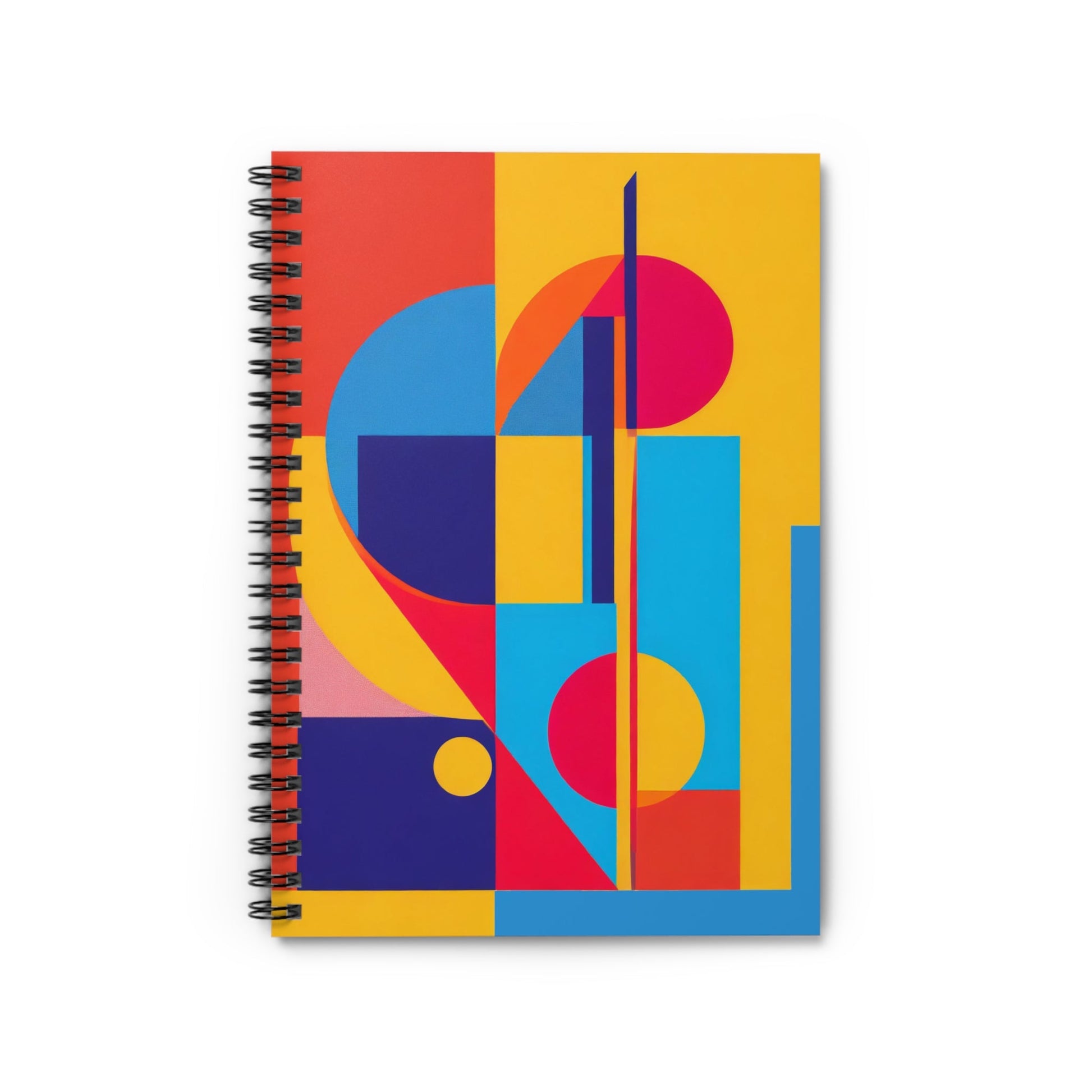 Colorful Abstract Geometric Journal Graphic Art Deco Vibe Spiral Notebook - Ruled Line - POP DECO